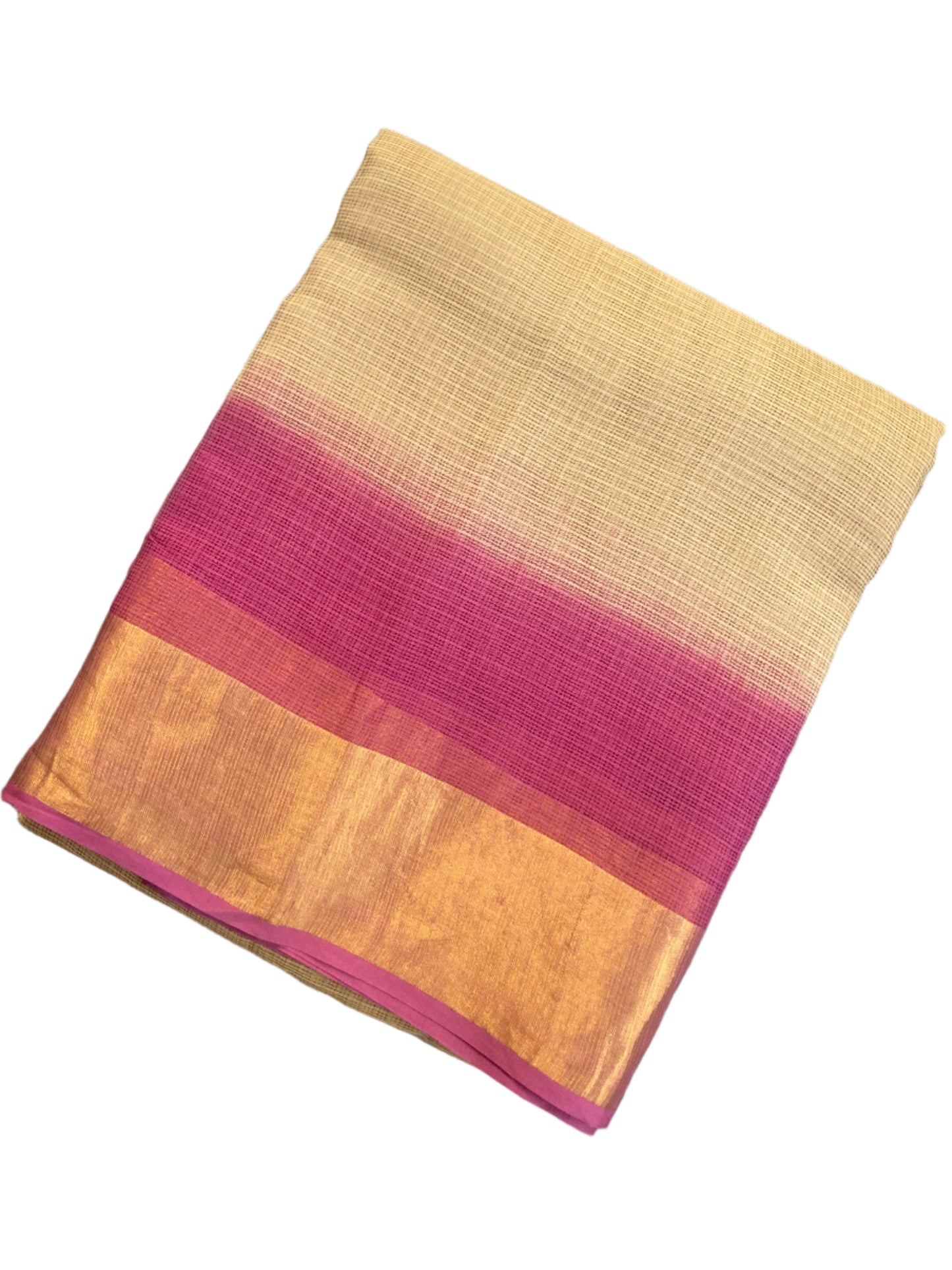 Buff  Ombre-Dyed Kota Doria Saree