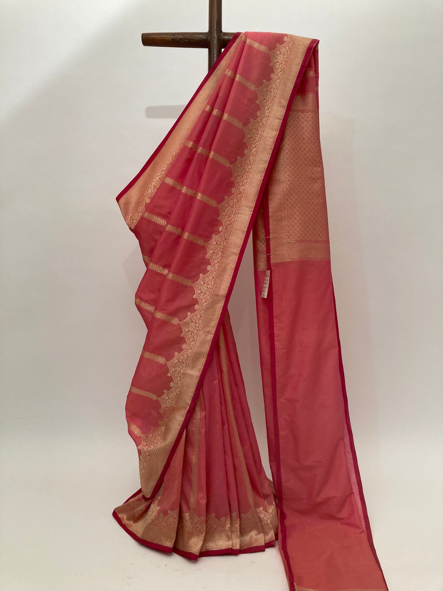 Watermelon Banarasi Katan Saree
