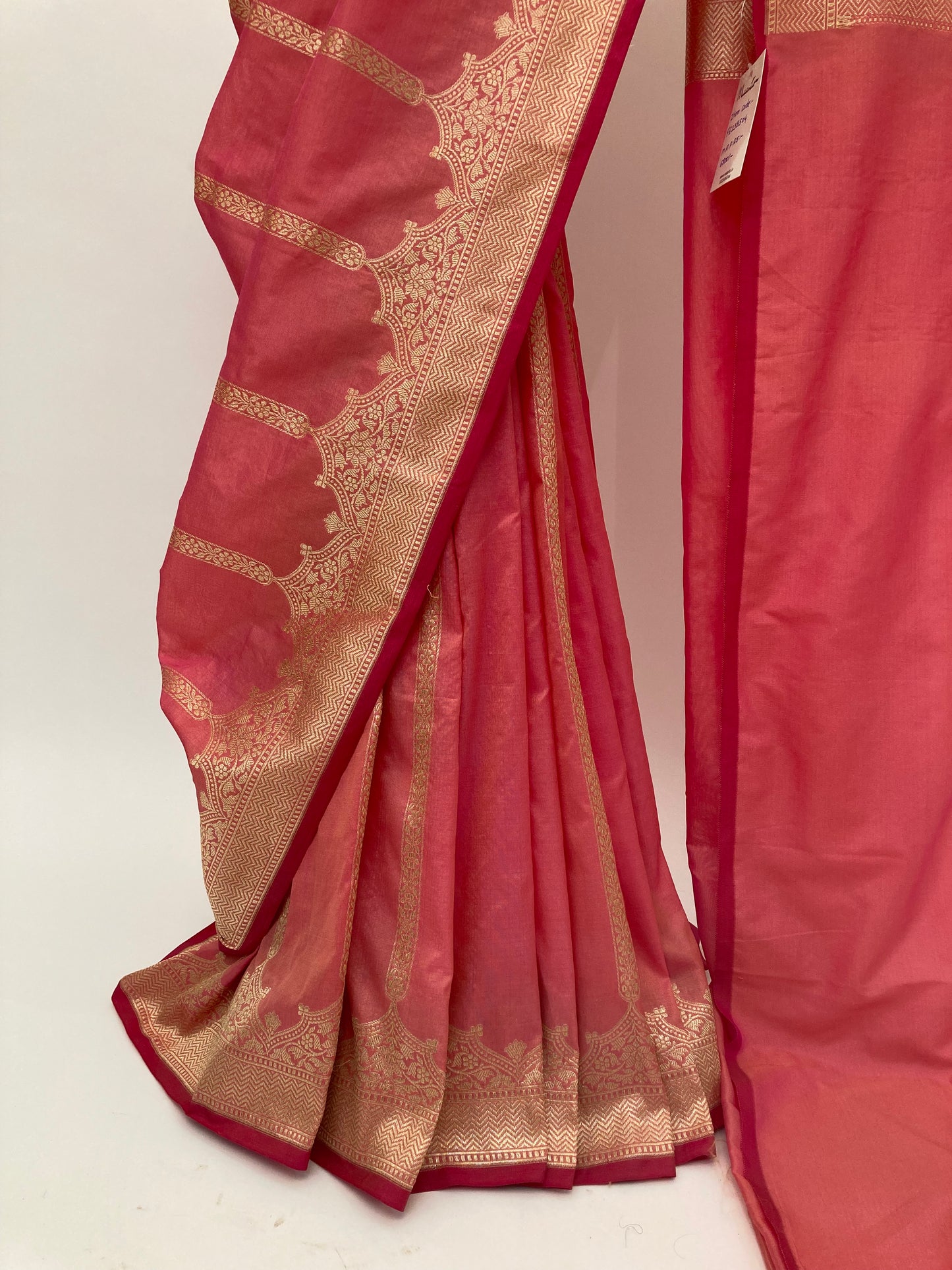 Watermelon Banarasi Katan Saree