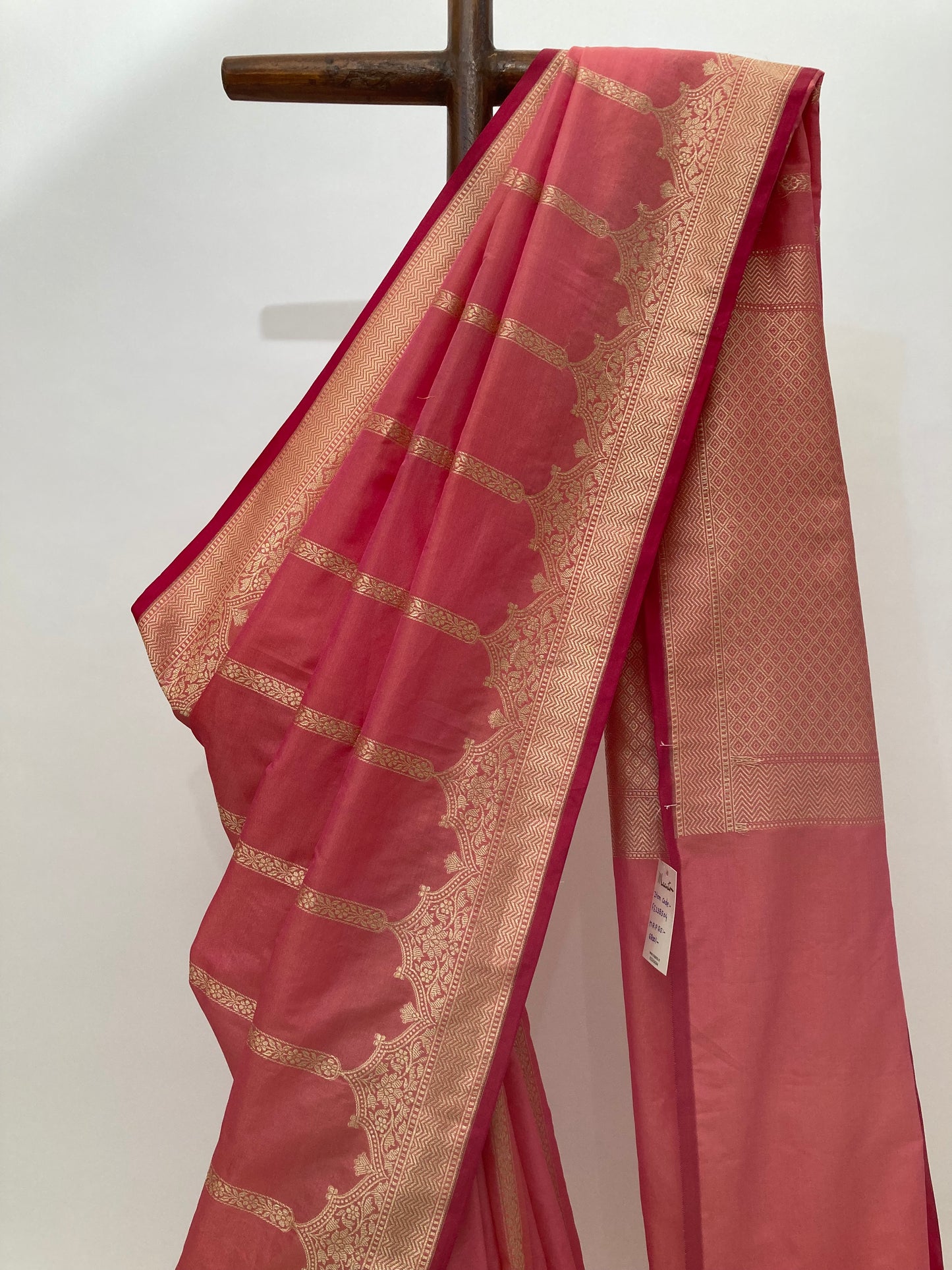 Watermelon Banarasi Katan Saree