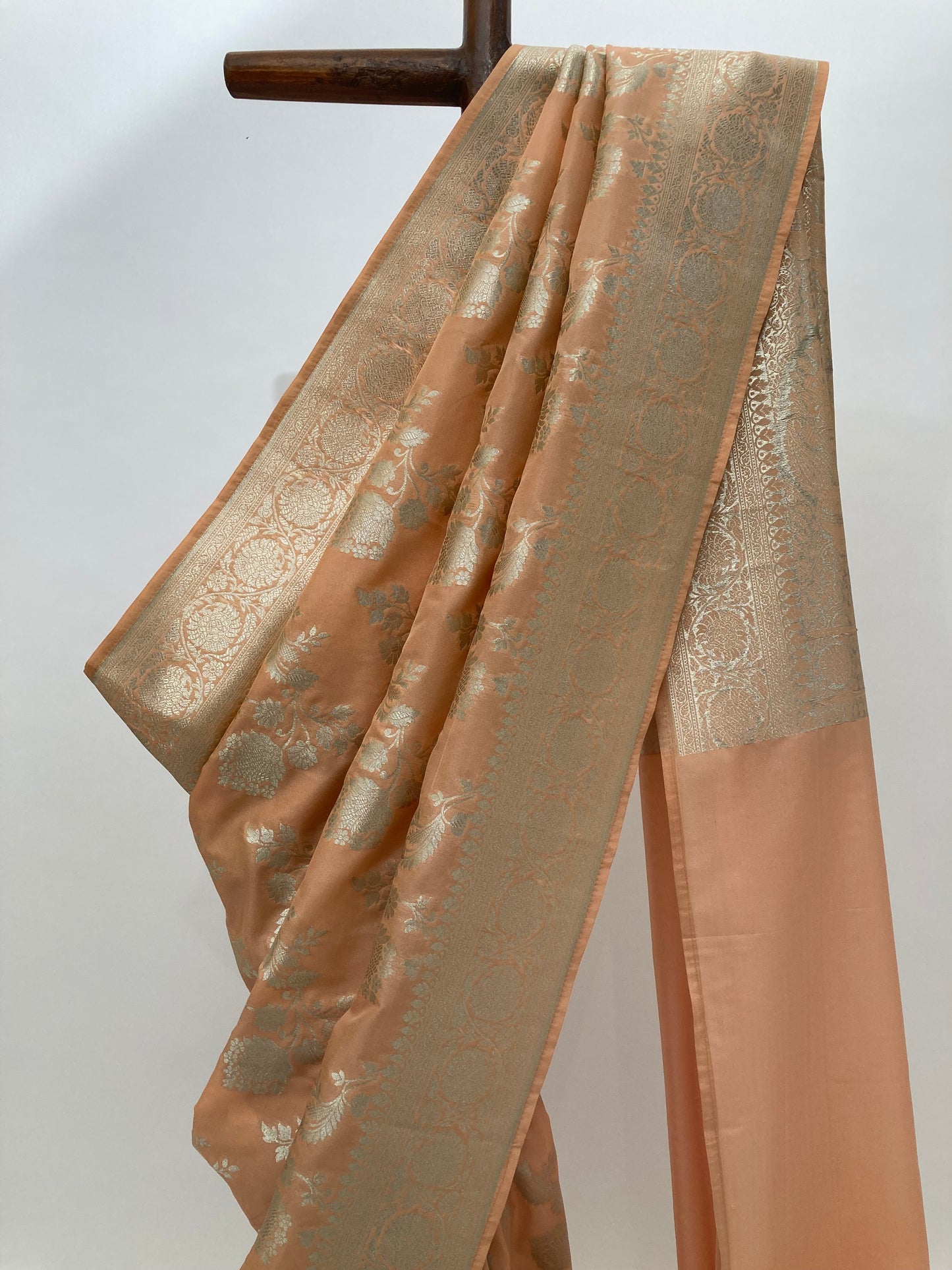 Ivory Banarasi Katan Saree