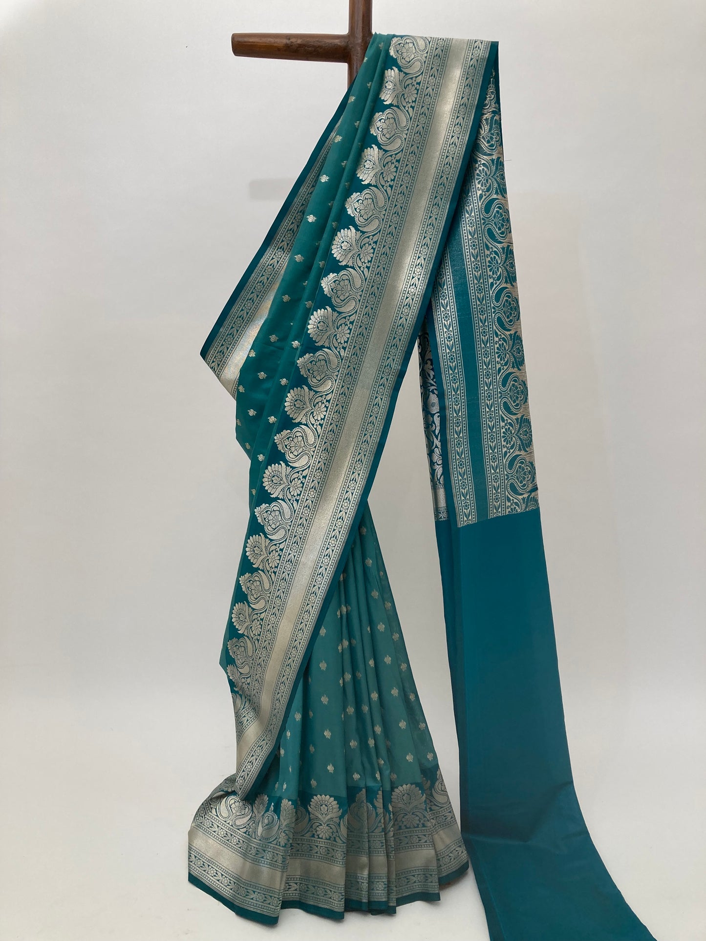 Persian Green Banarasi Katan Saree