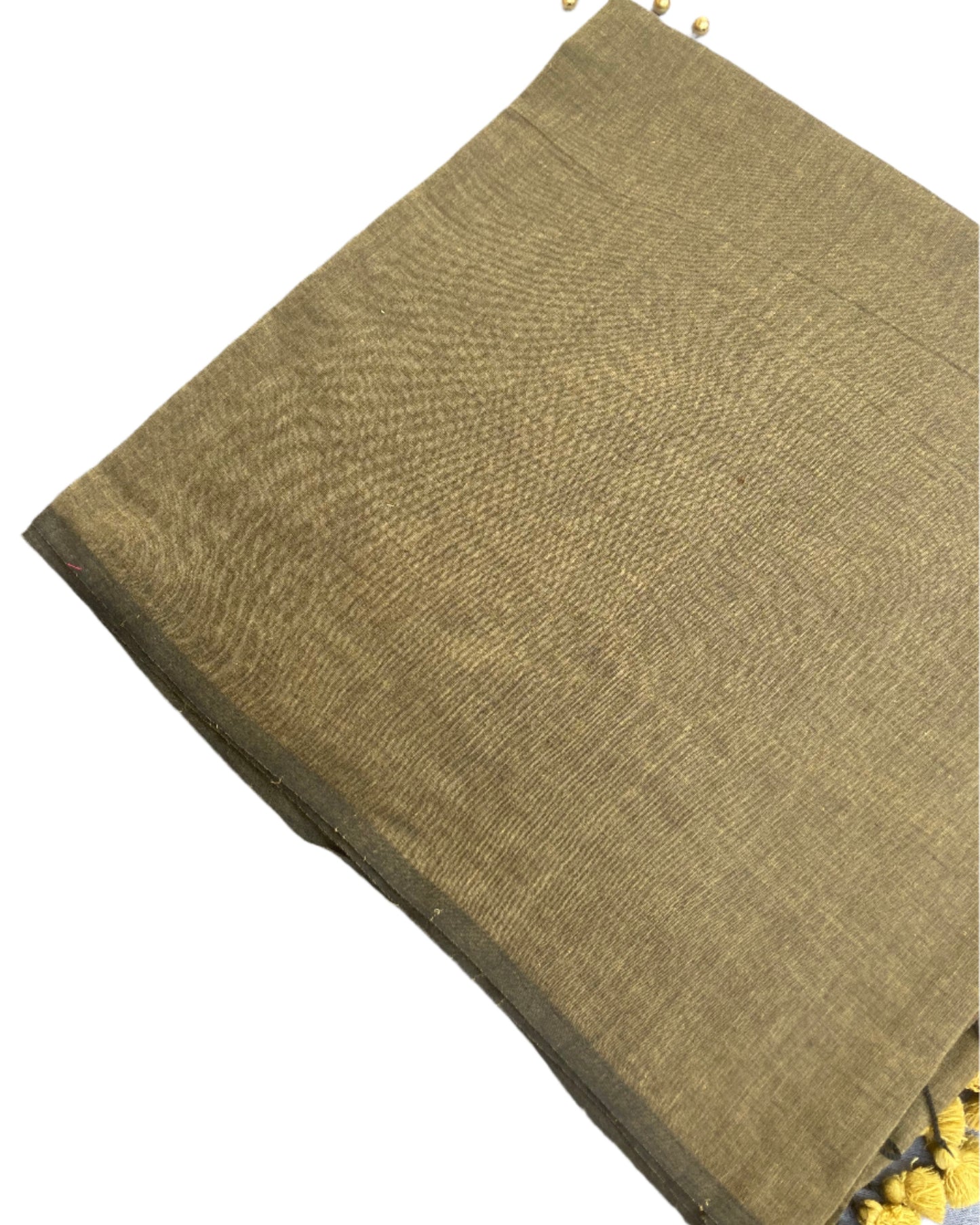 Ash Brown Mul Cotton Saree