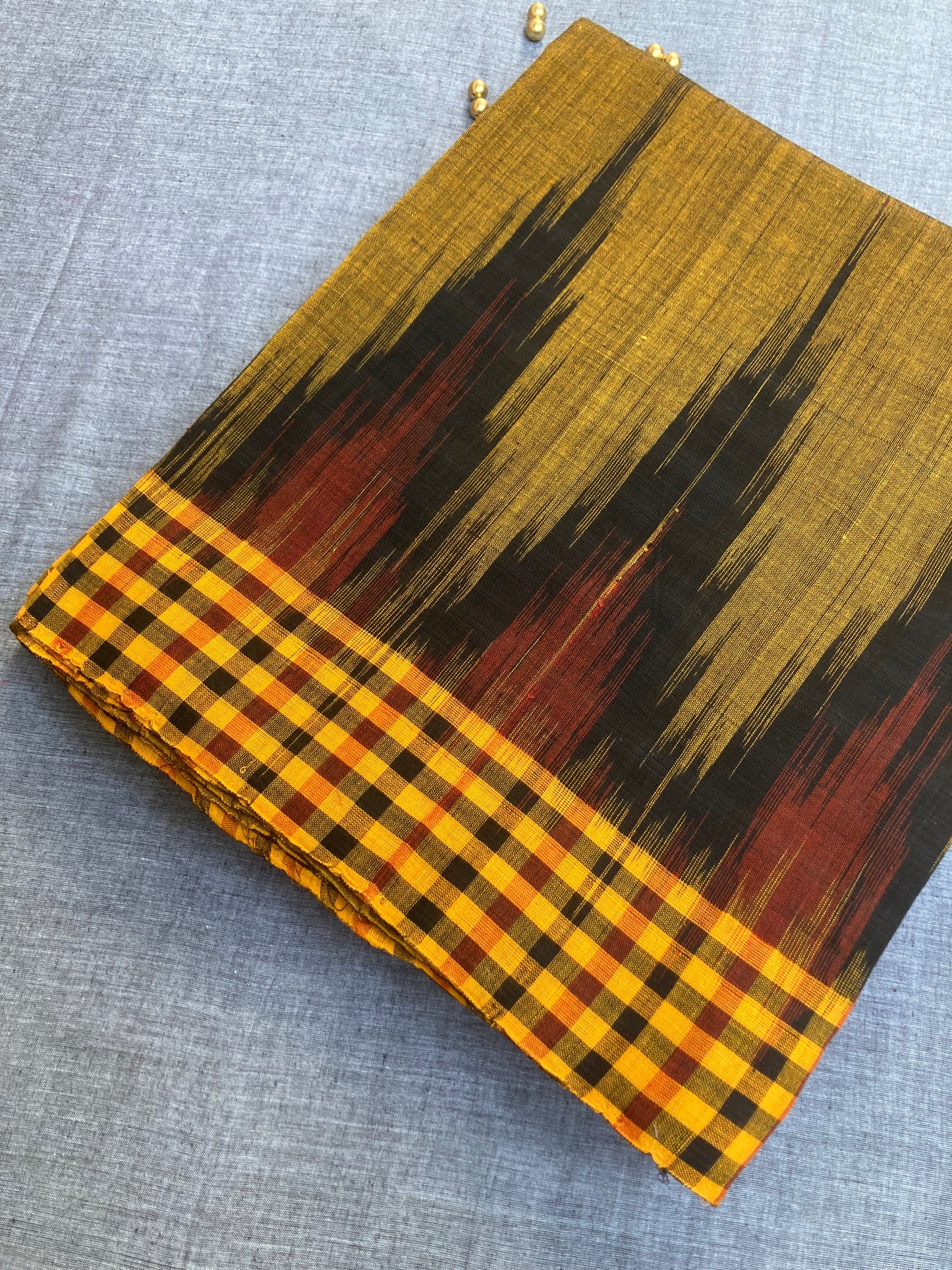 Marigold Sambalpuri Ikkat Saree