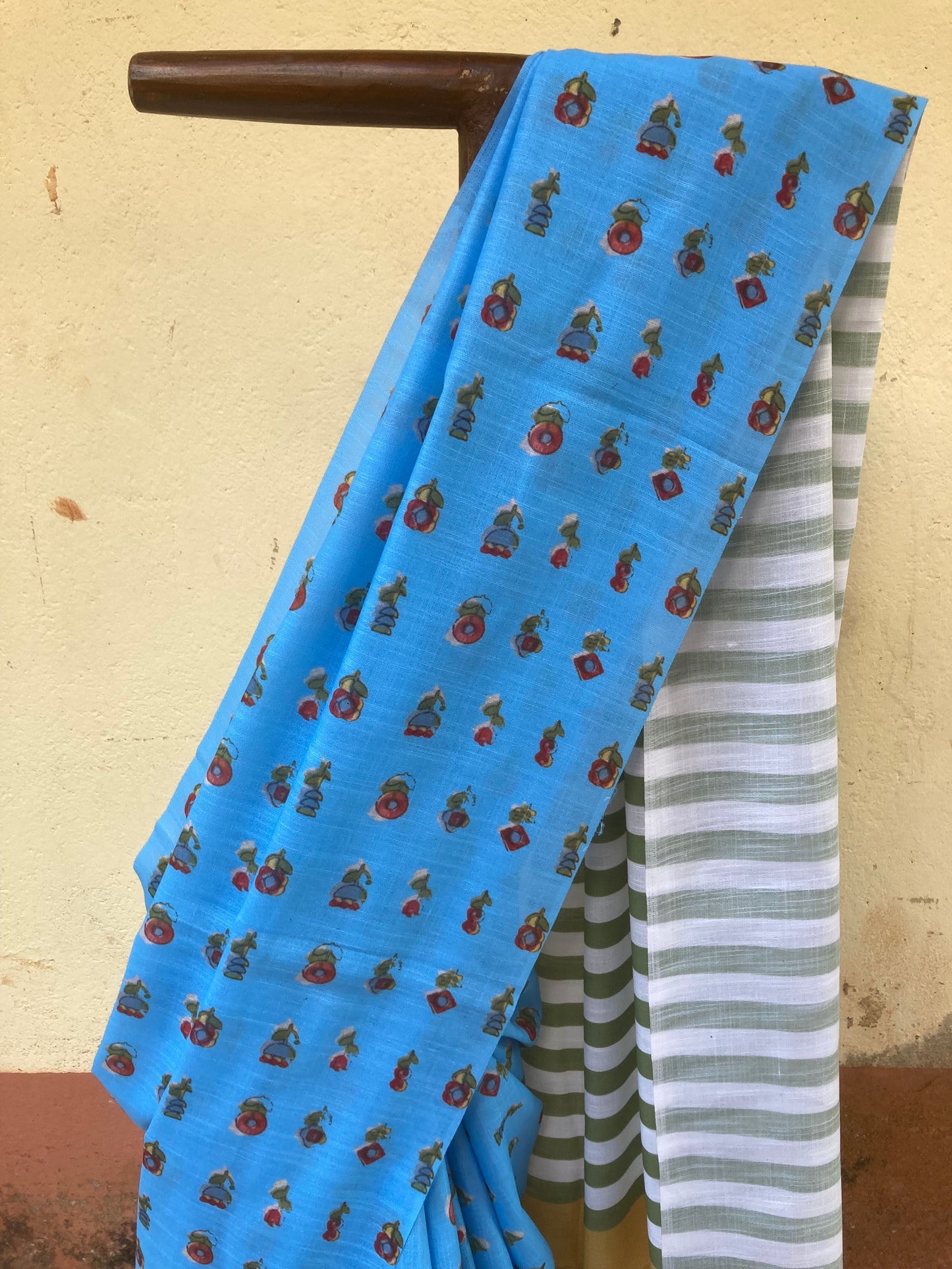 Royal Blue Jute Cotton Saree