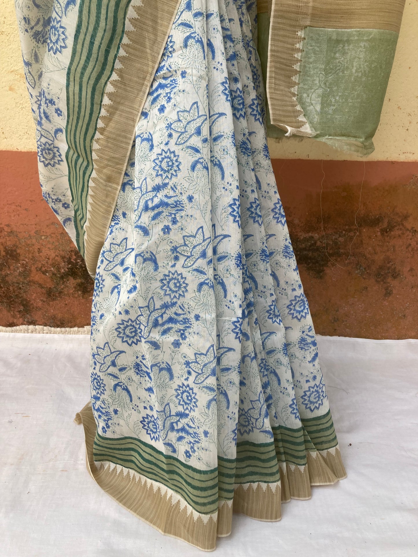 White Sangneri Saree