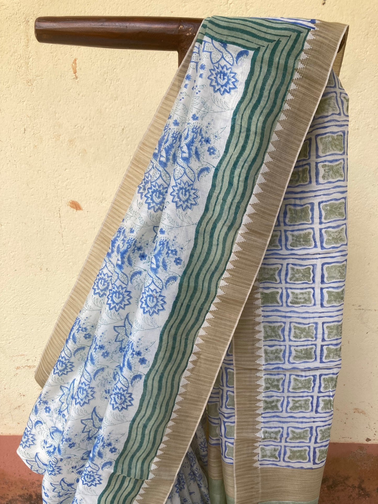 White Sangneri Saree