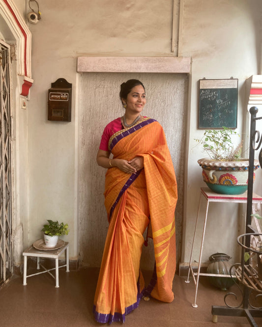 Dark Yellow Maanto Concept Saree