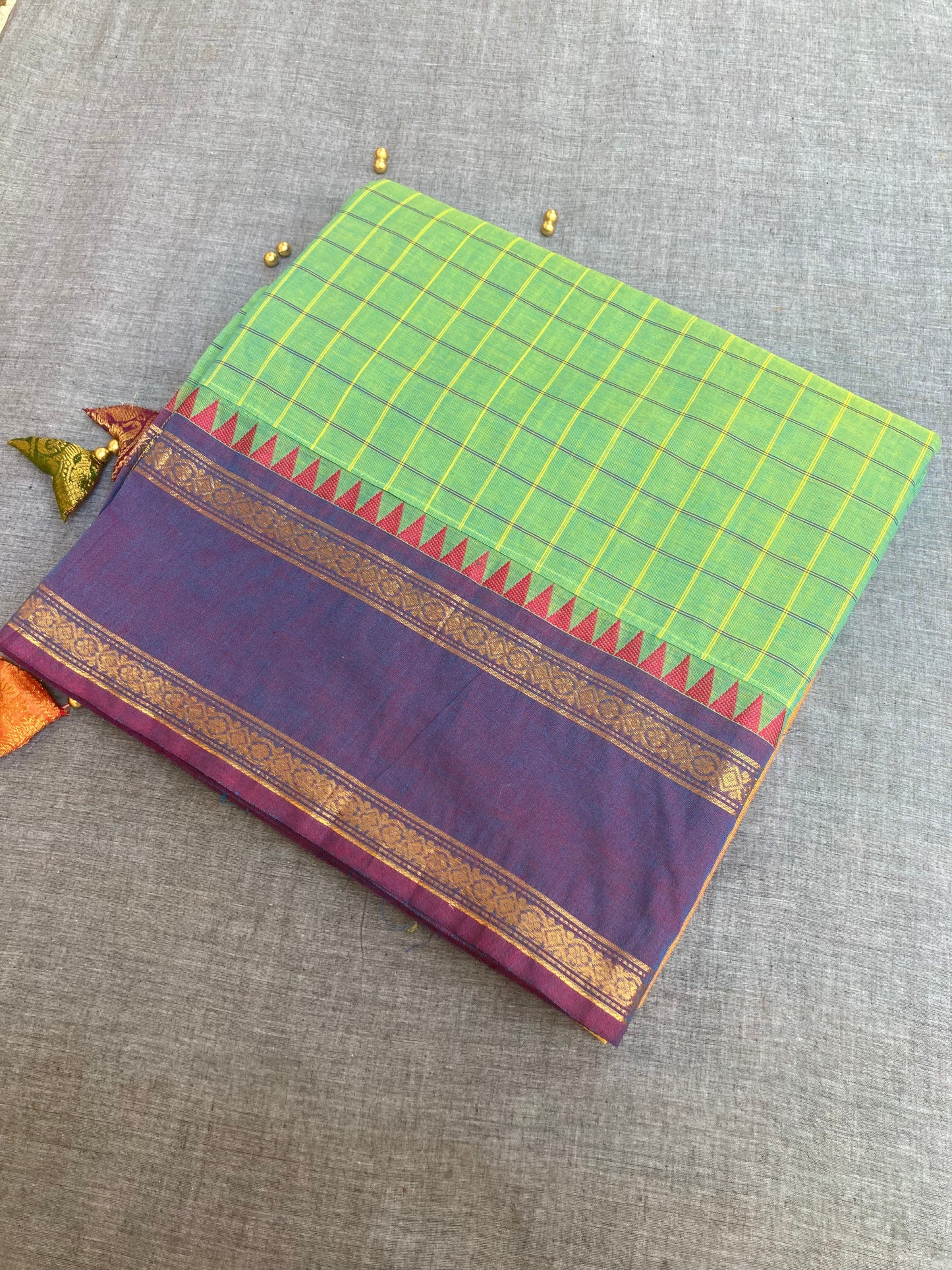 Yellow And Green Maanto Concept Saree