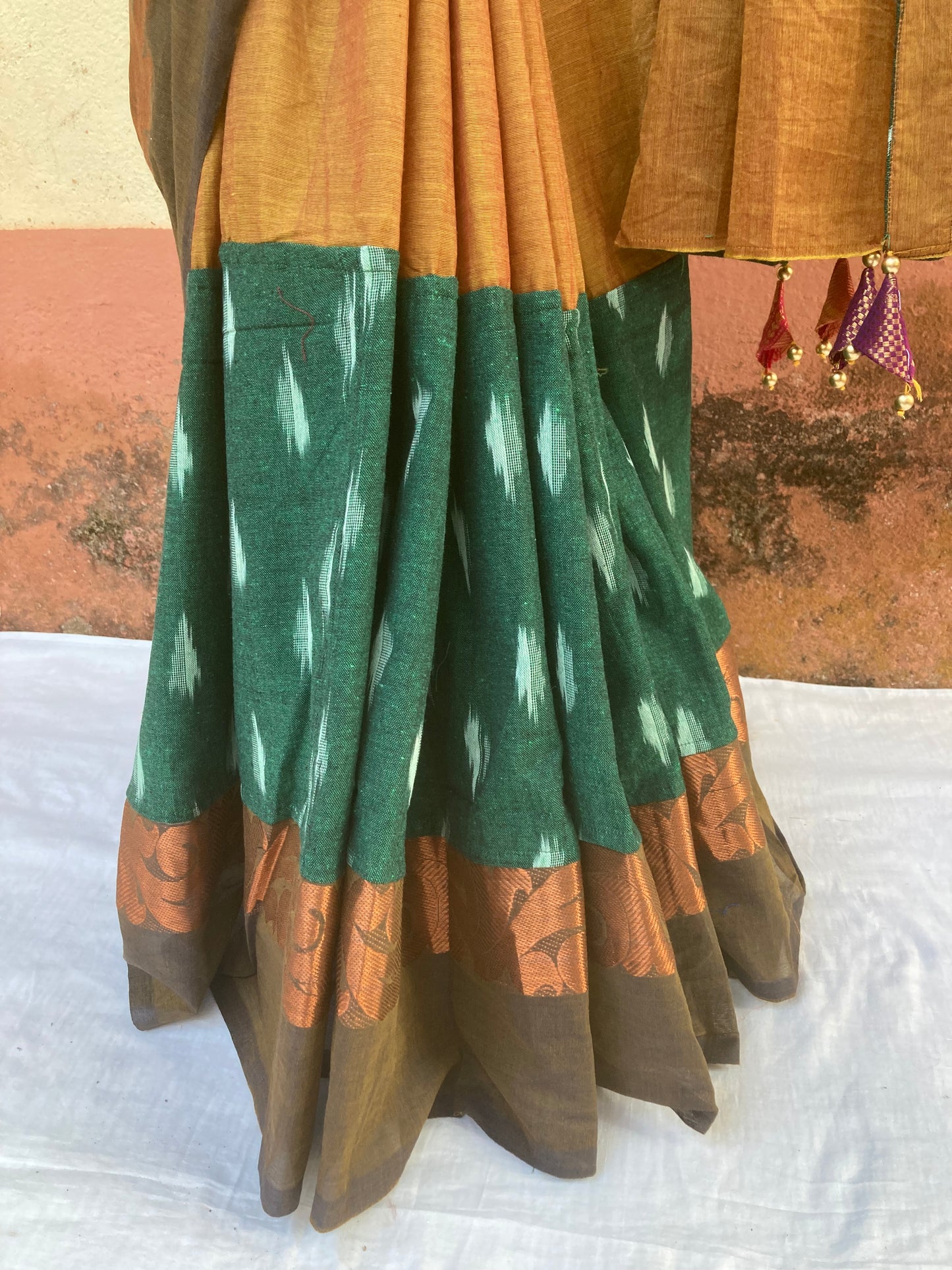 Dark Green Maanto Concept Saree