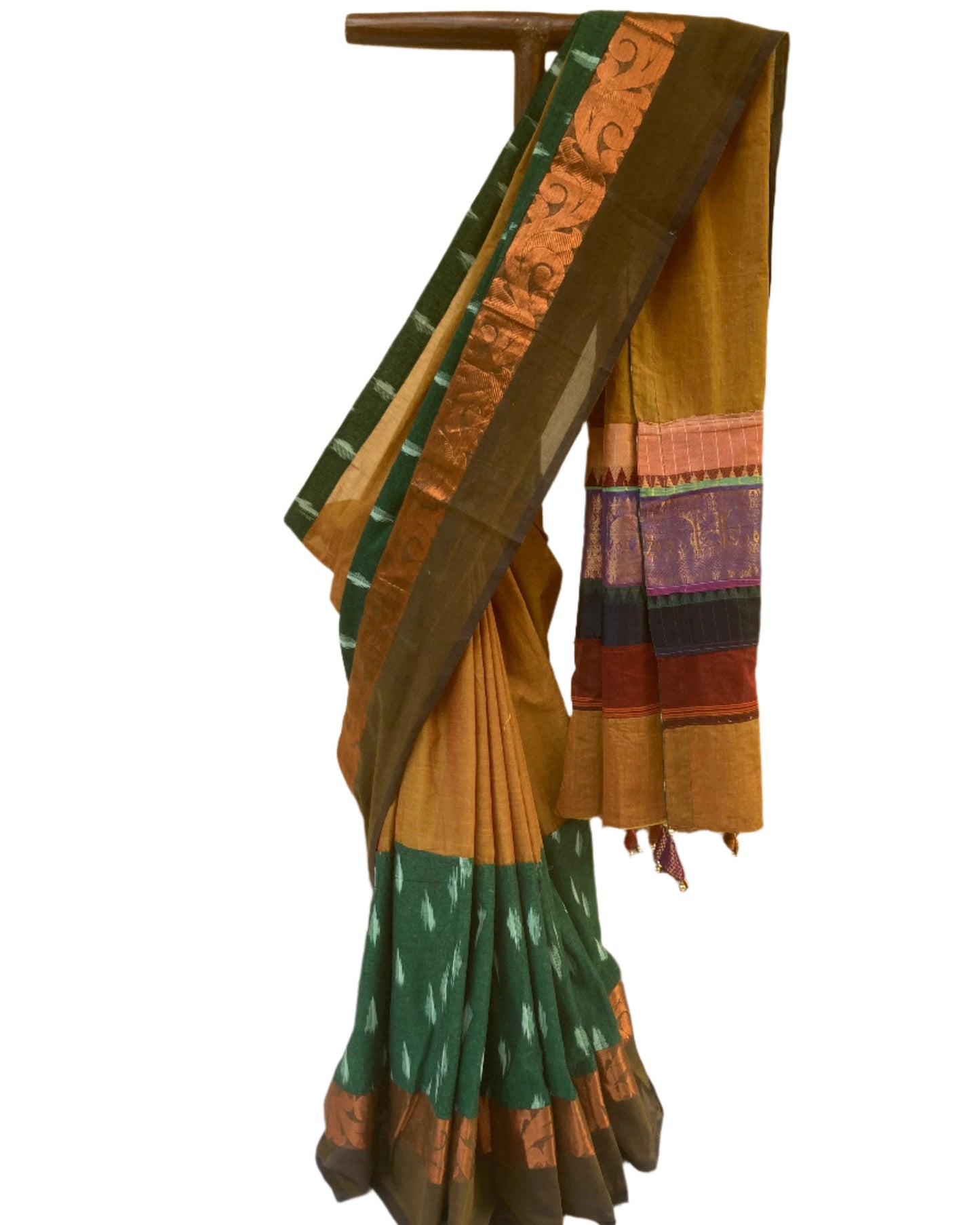 Dark Green Maanto Concept Saree