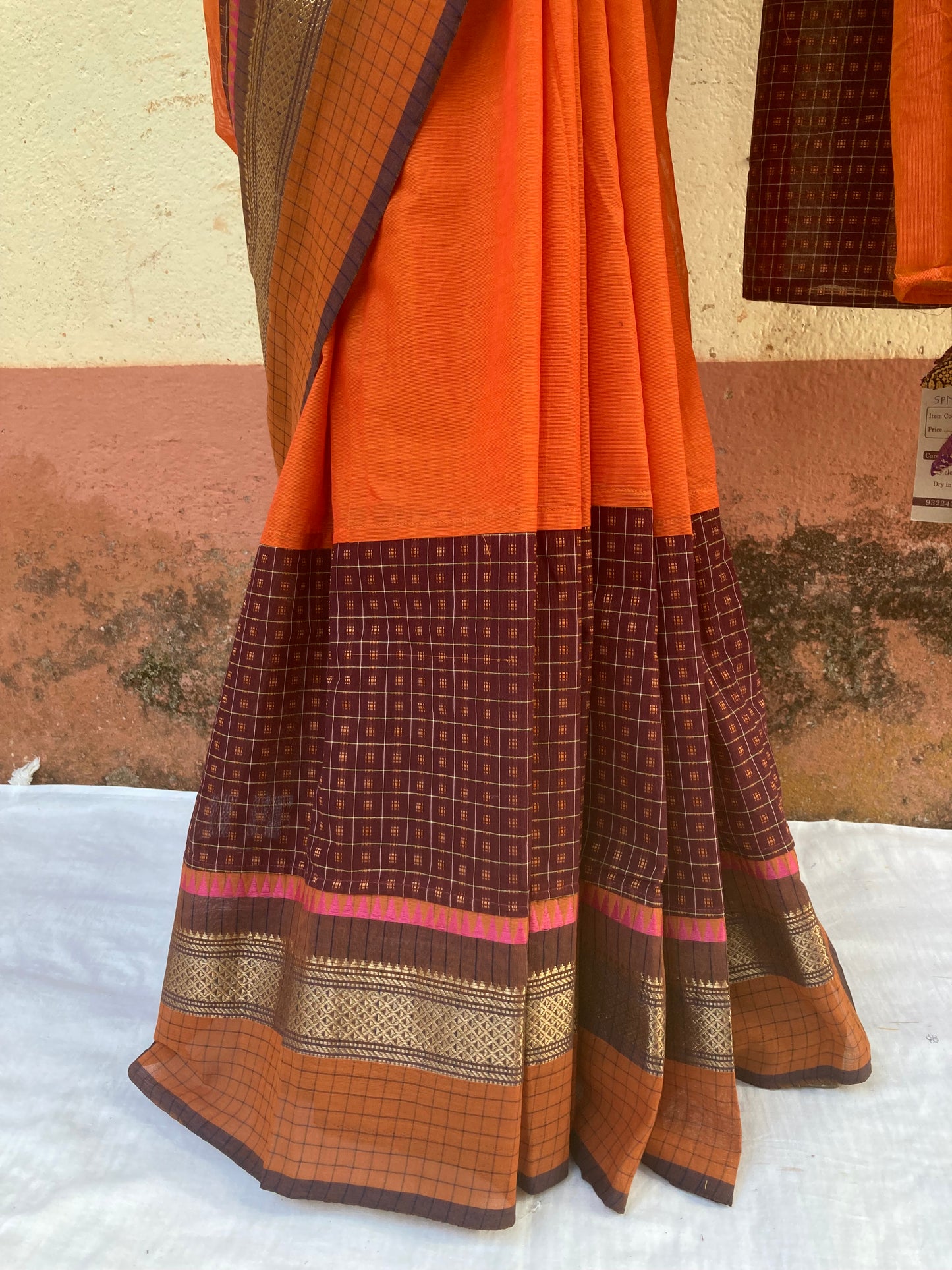 Dark Orange Maanto Concept Saree