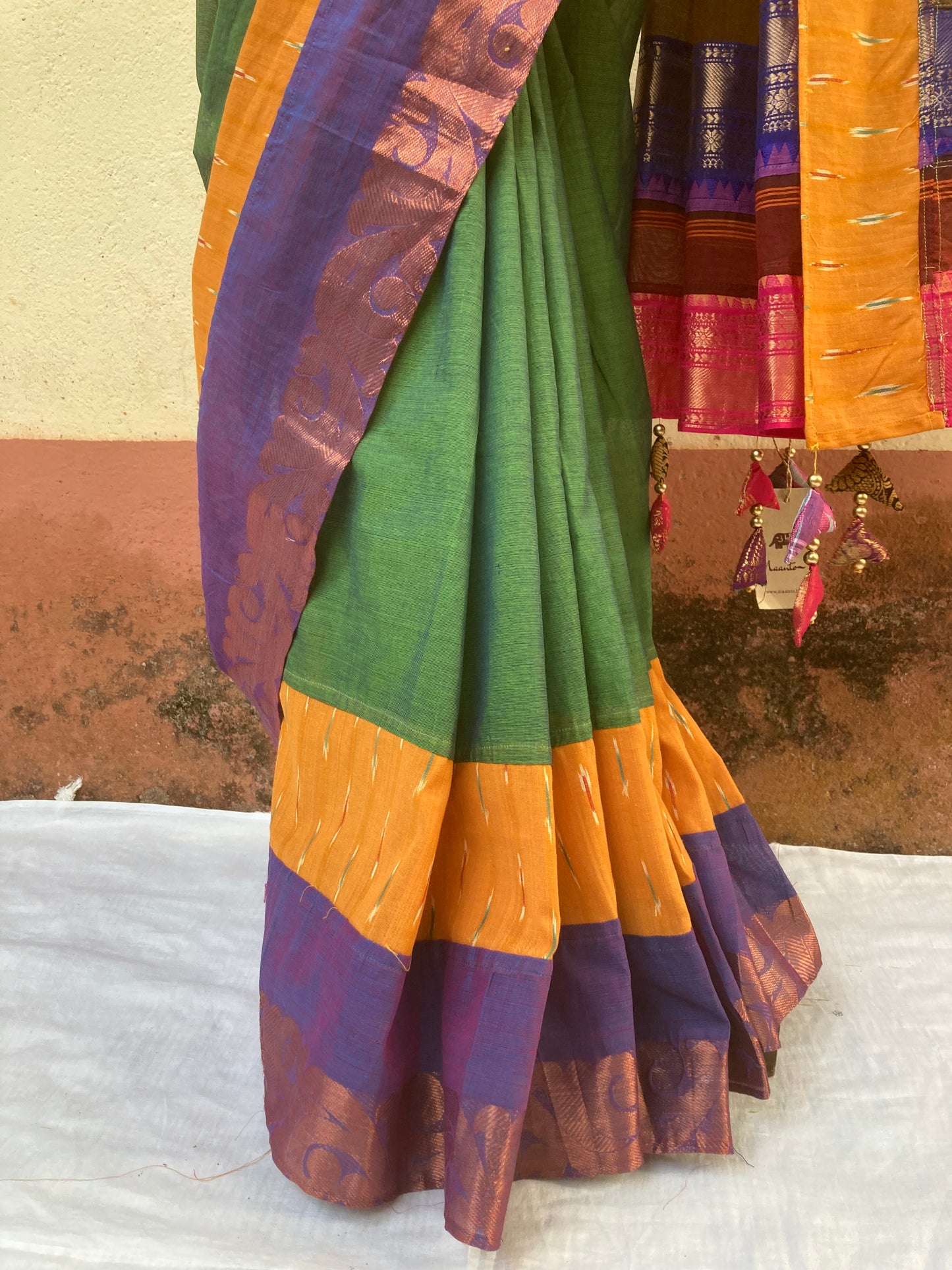Light Green Maanto Concept Saree