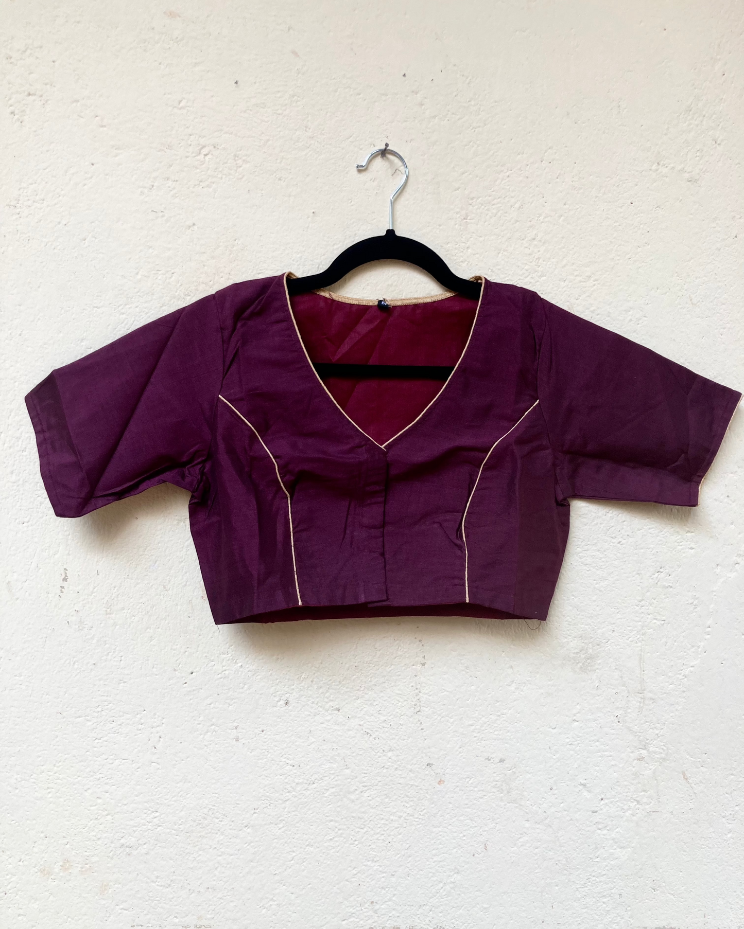 Wine Cotton Silk Blouse