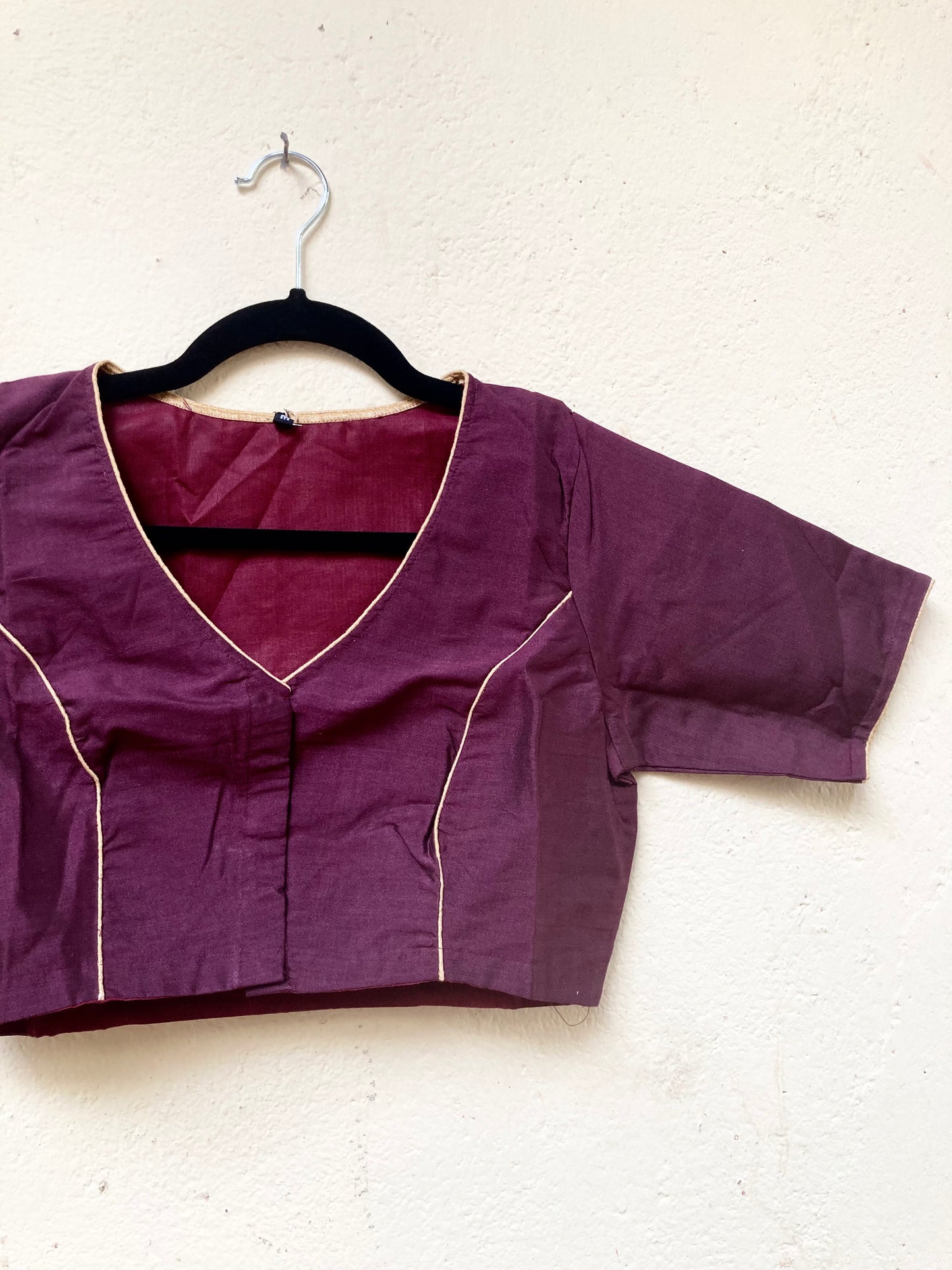 Wine Cotton Silk Blouse