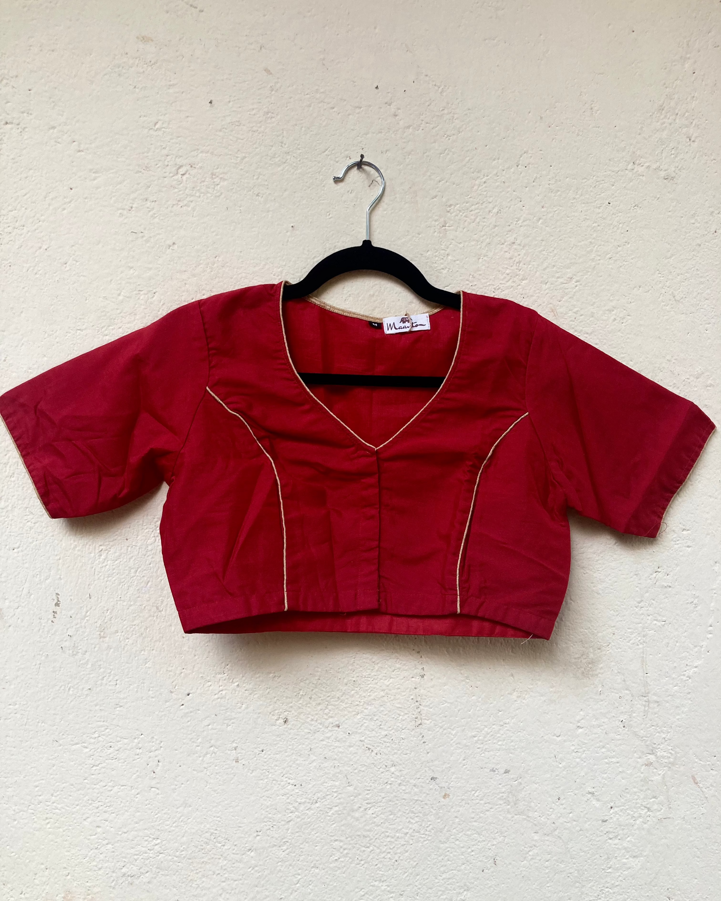 Royal Red Cotton Silk Blouse