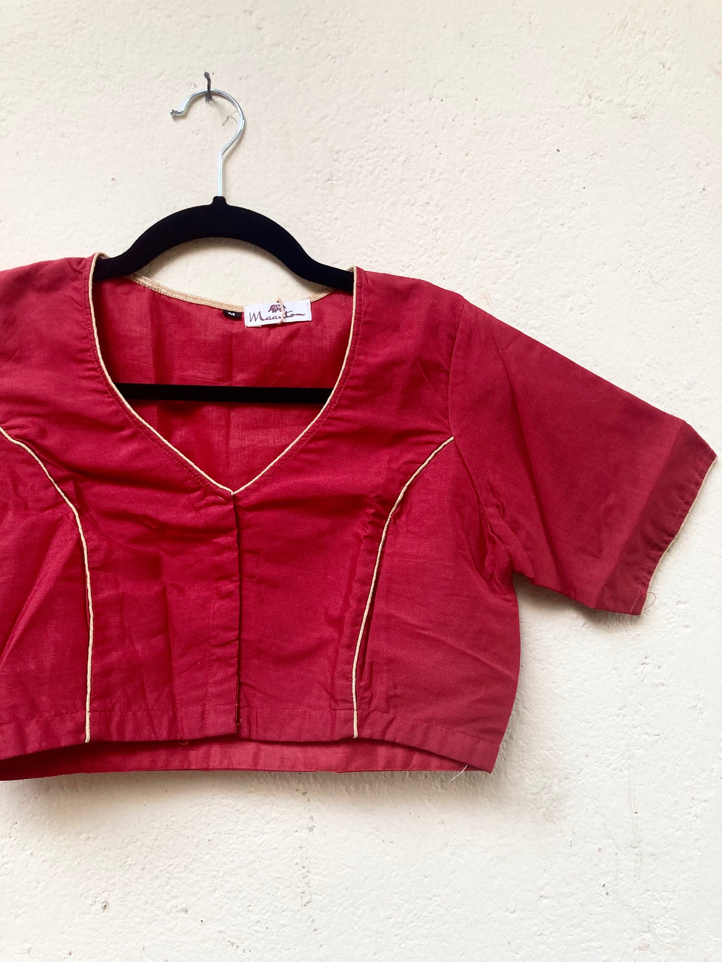 Royal Red Cotton Silk Blouse