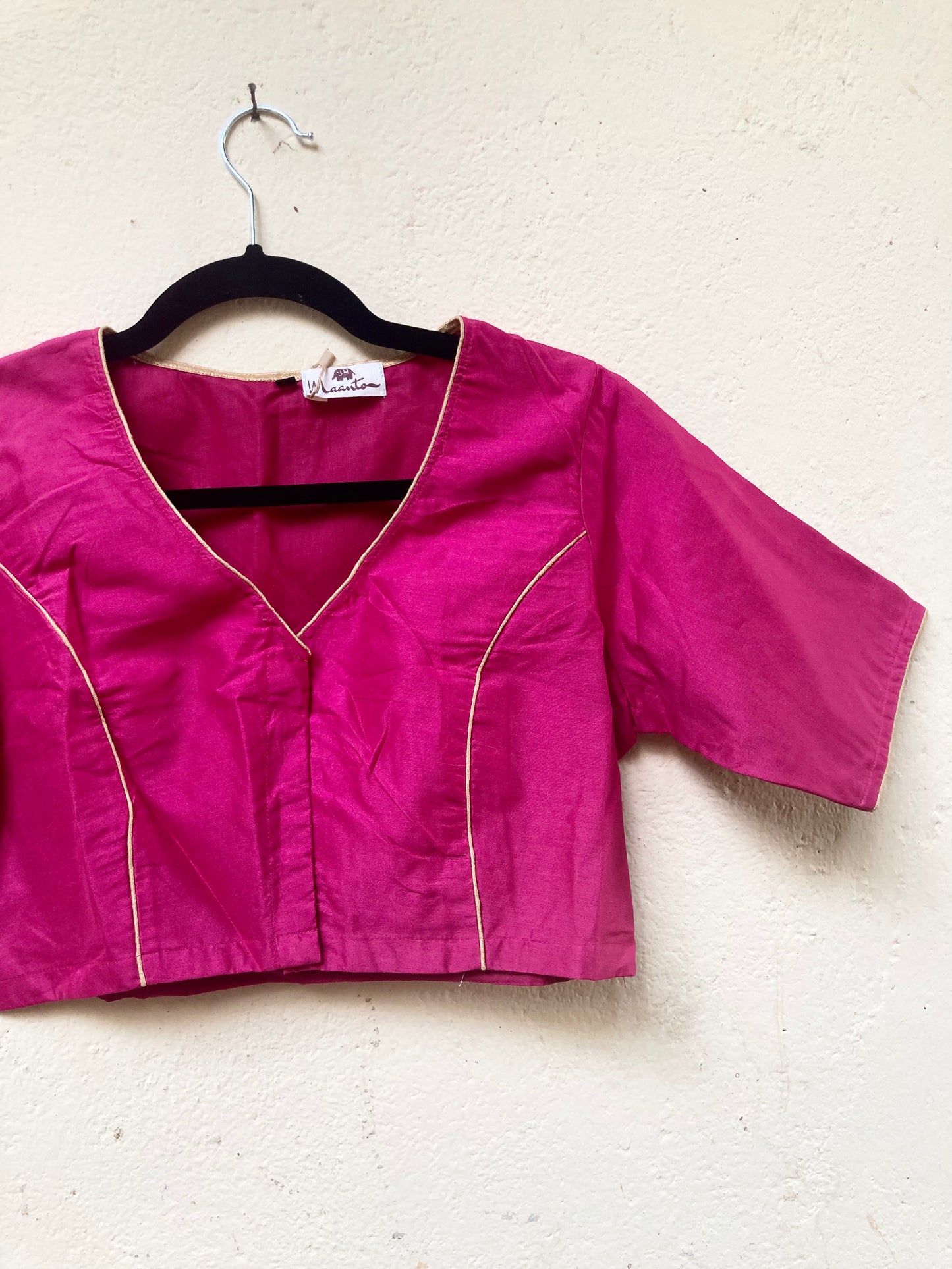 Dark Pink Cotton Silk Blouse