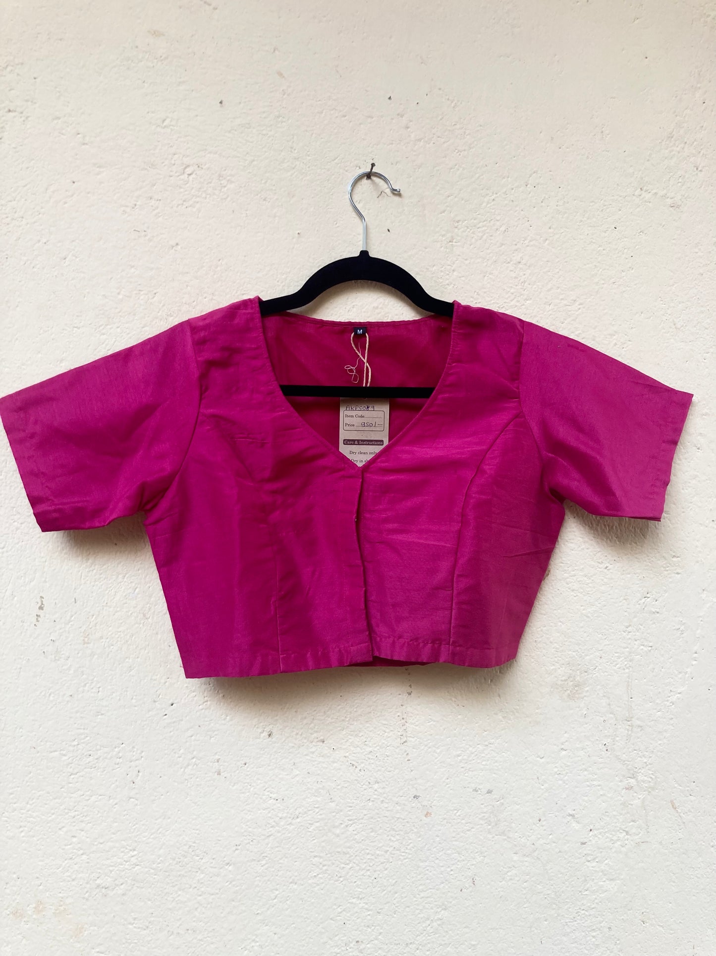 Dark Pink Cotton Silk Blouse