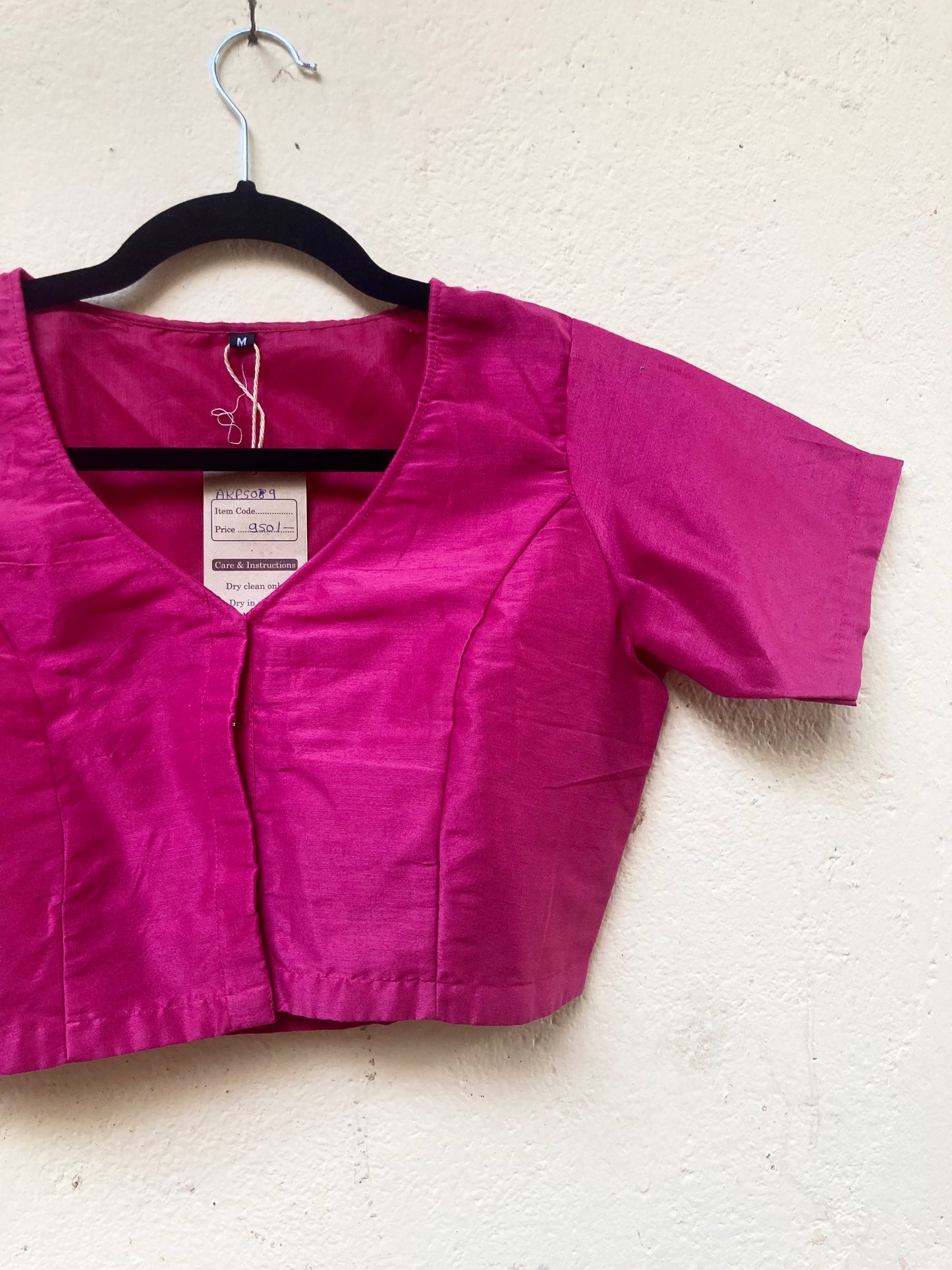 Dark Pink Cotton Silk Blouse