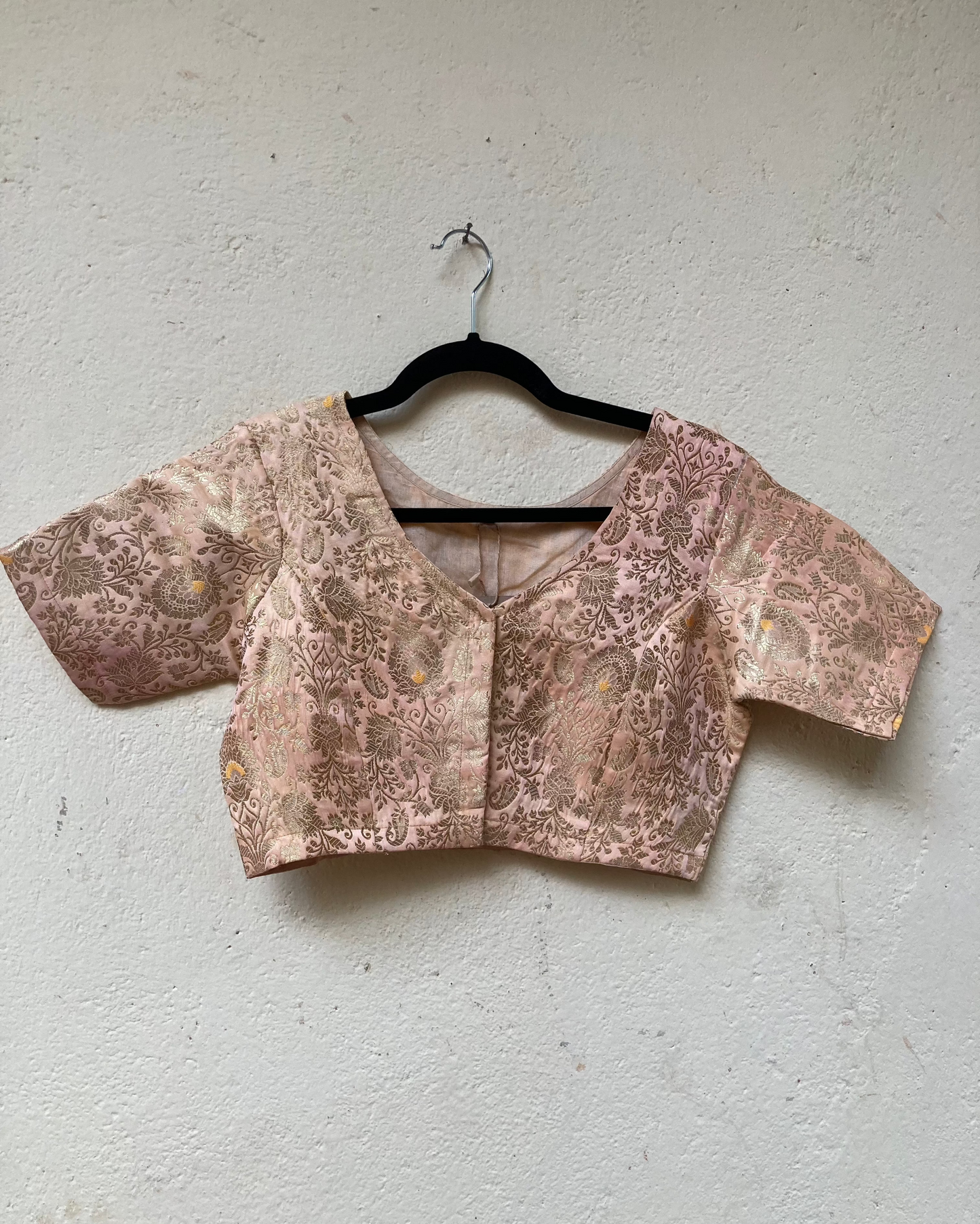 Peach Brocade Blouse