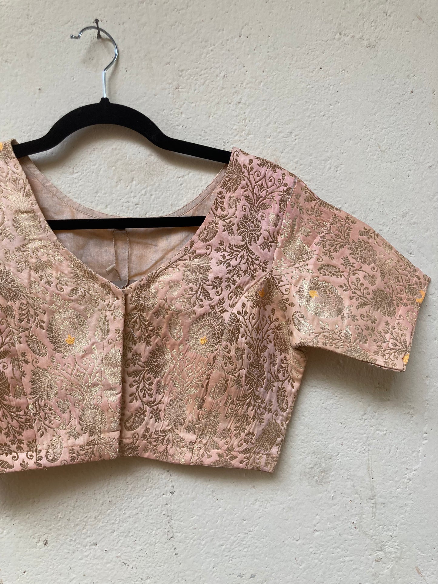 Peach Brocade Blouse