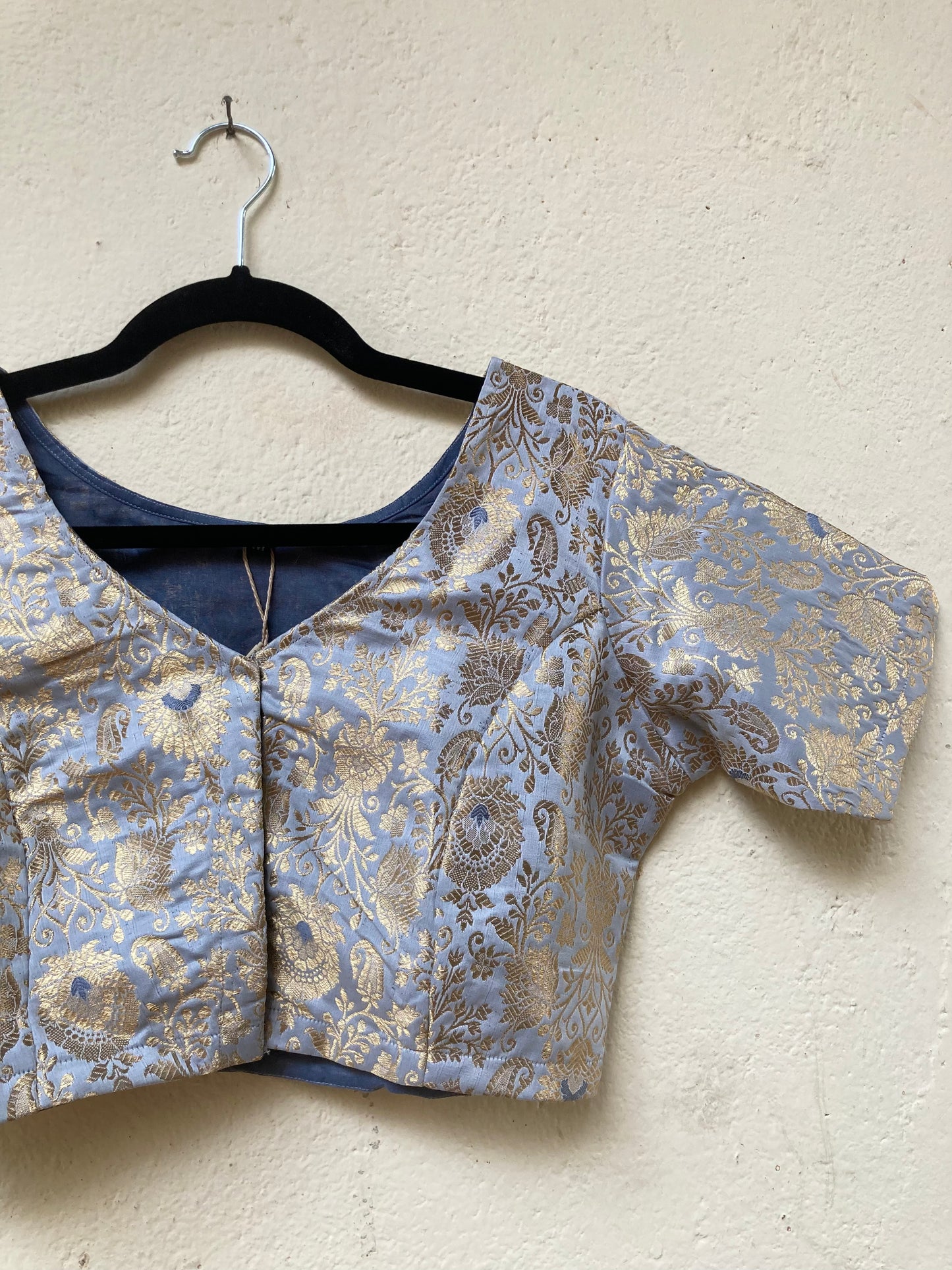 Grey Brocade Blouse