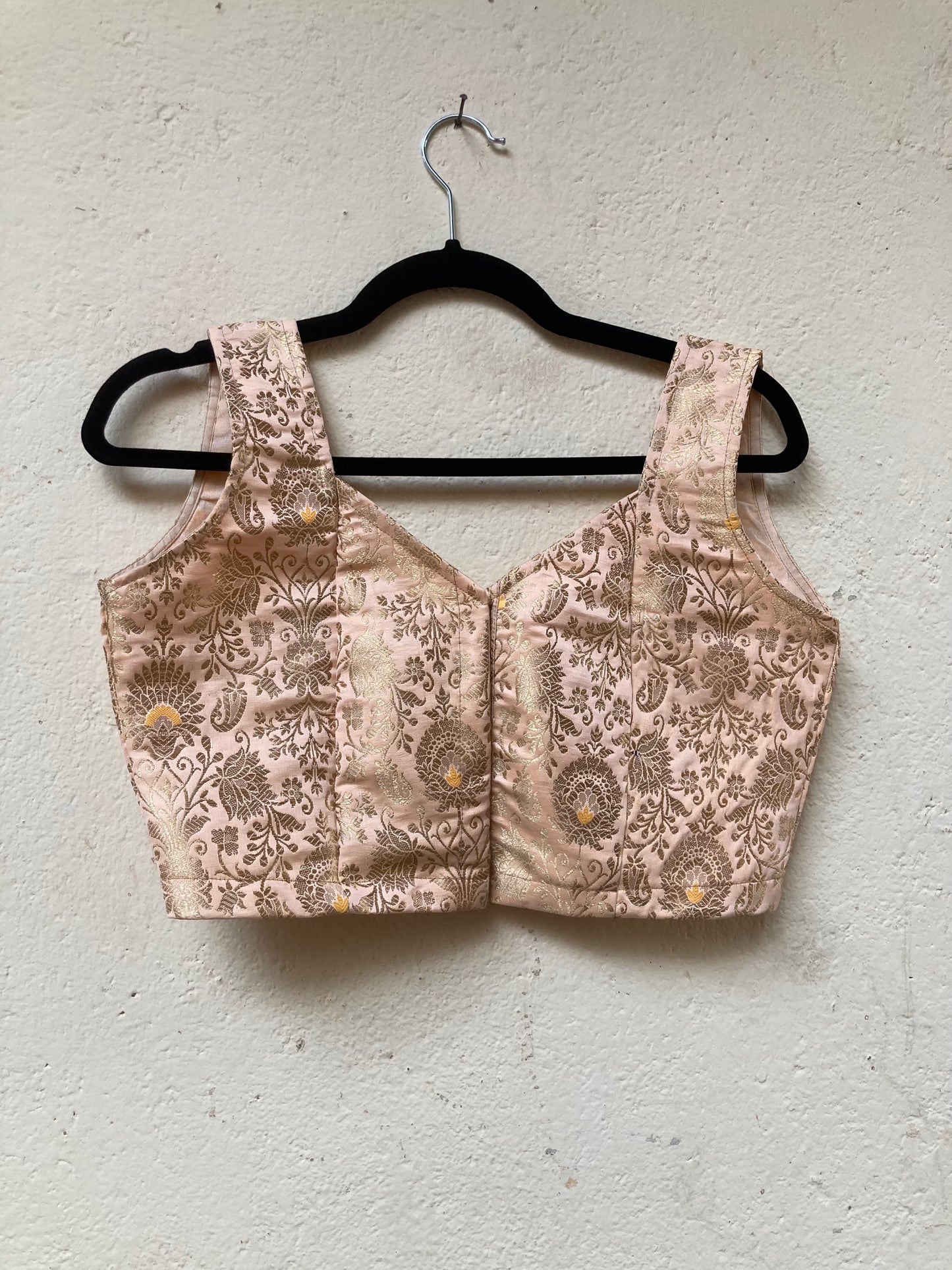 Peach Brocade Blouse