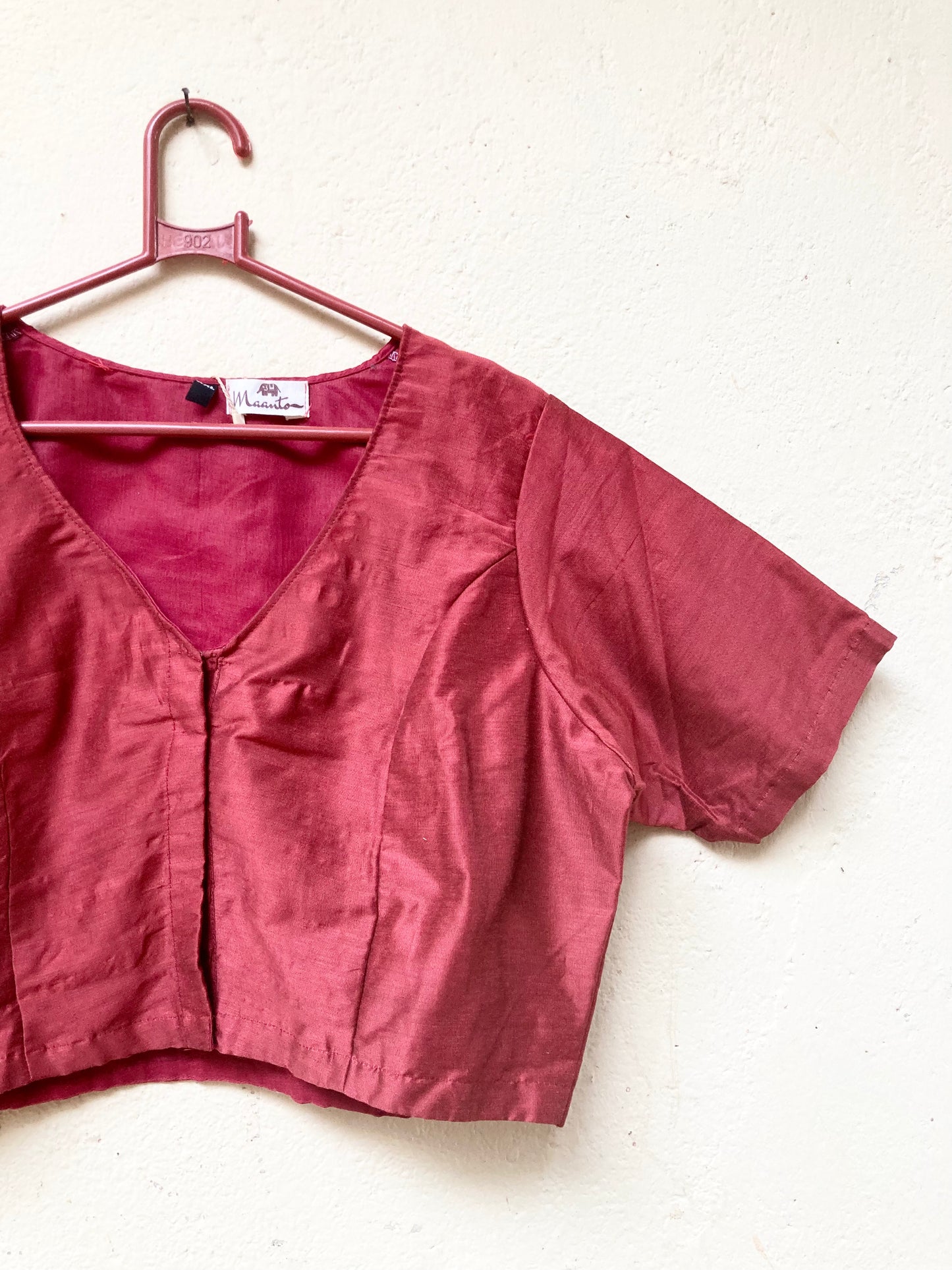 Maroon Cotton Silk Blouse