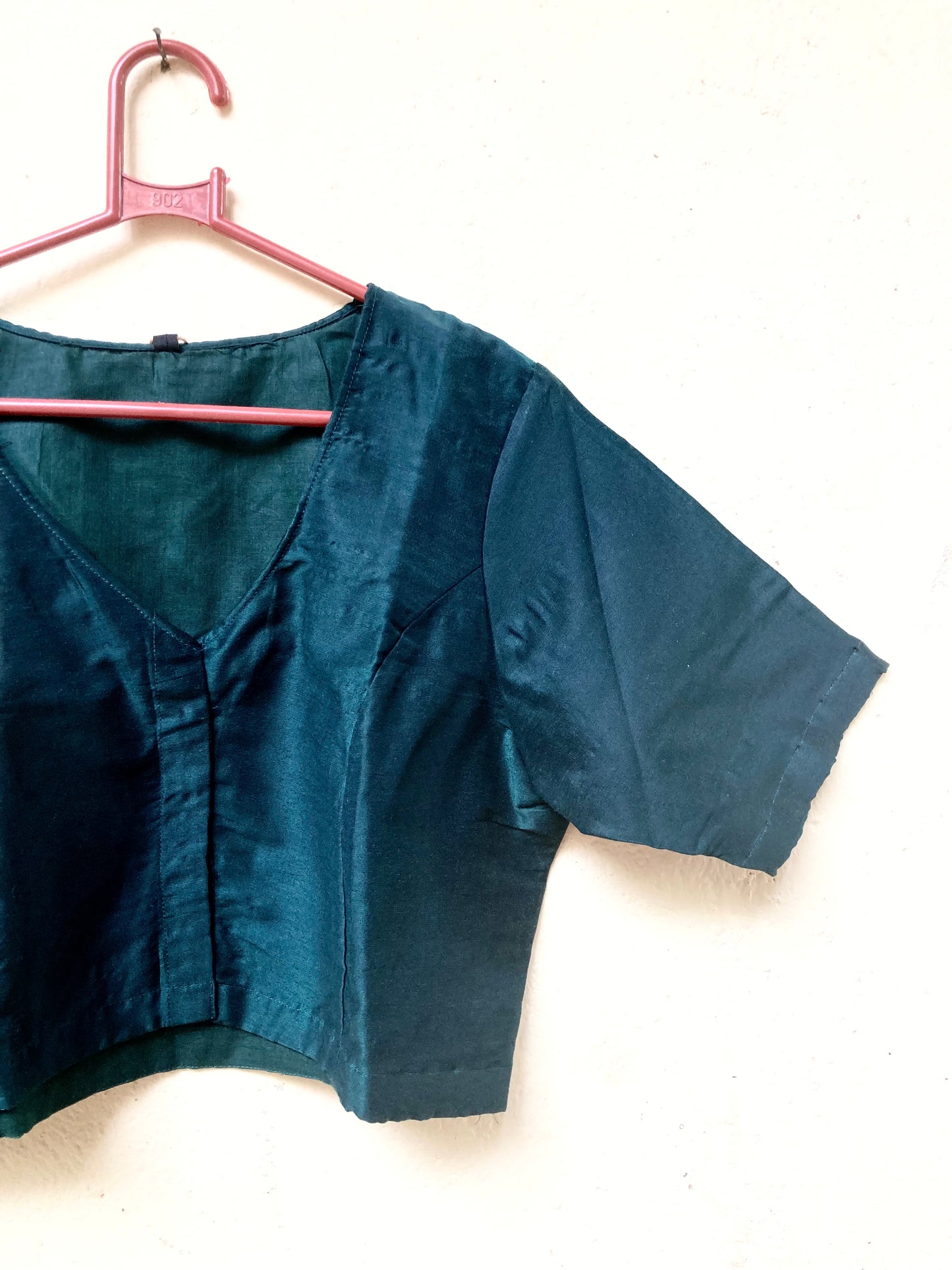 Bottle Green Cotton Silk Blouse