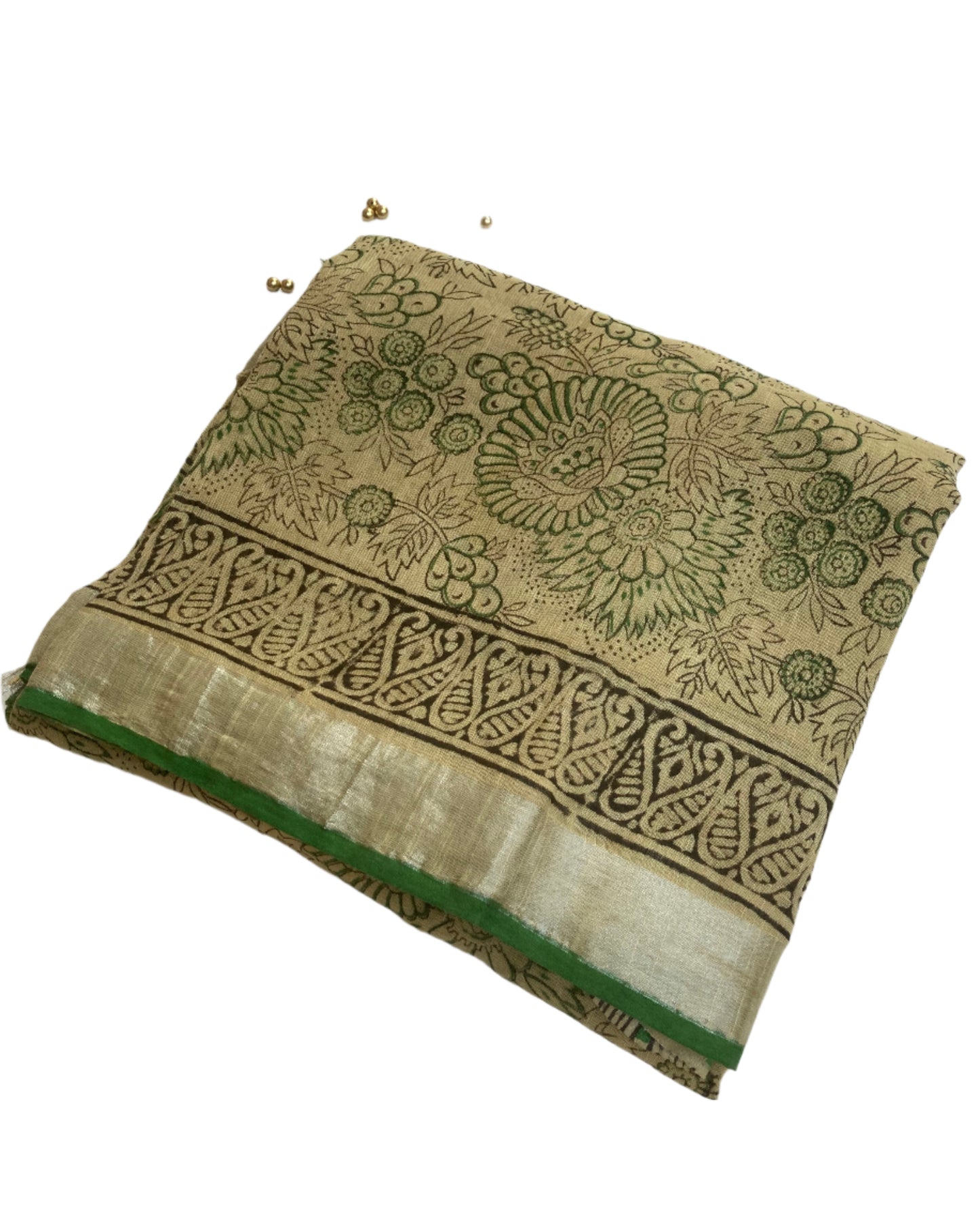 Lemon Yellow Slub Linen Saree