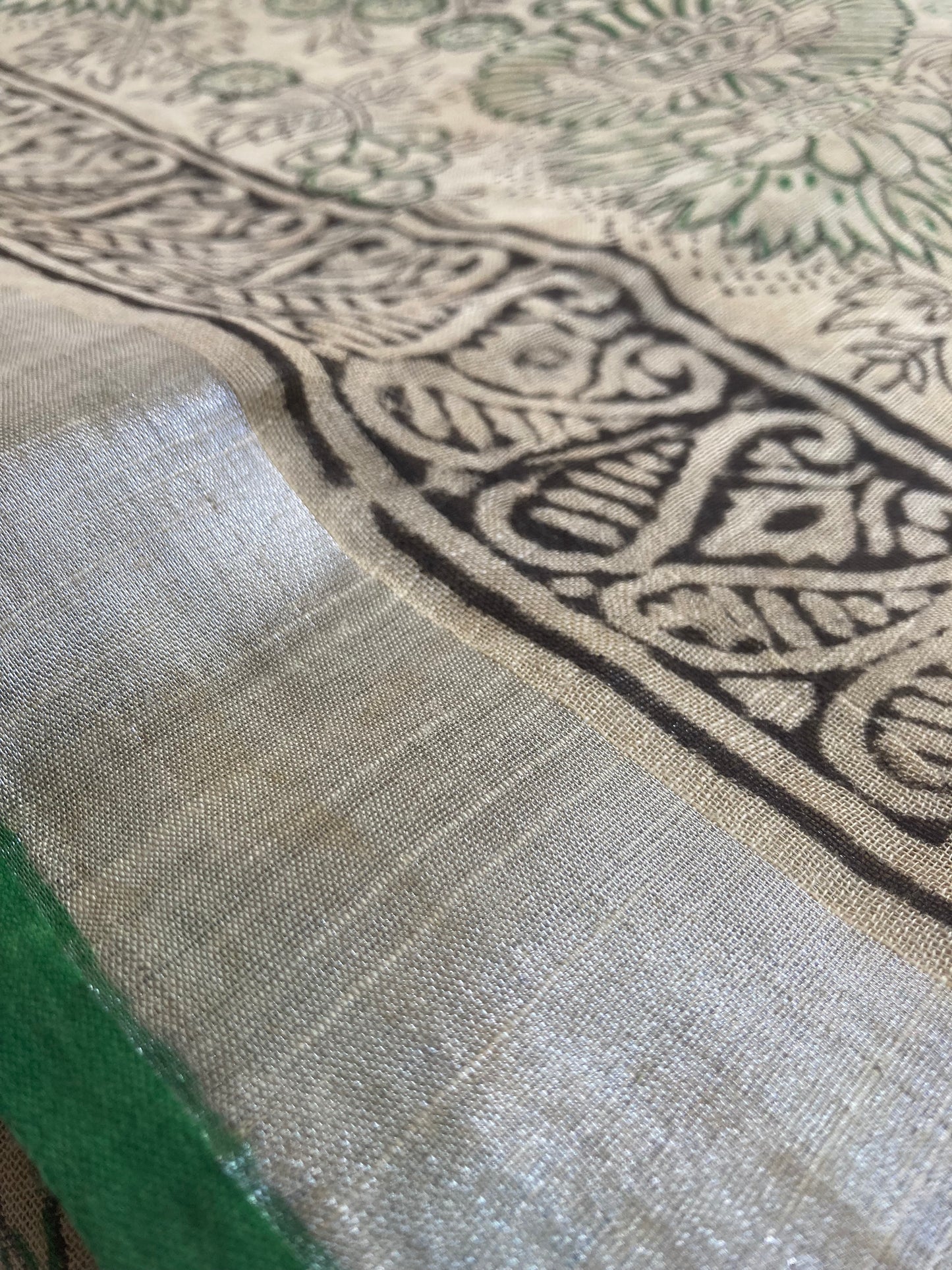 Lemon Yellow Slub Linen Saree