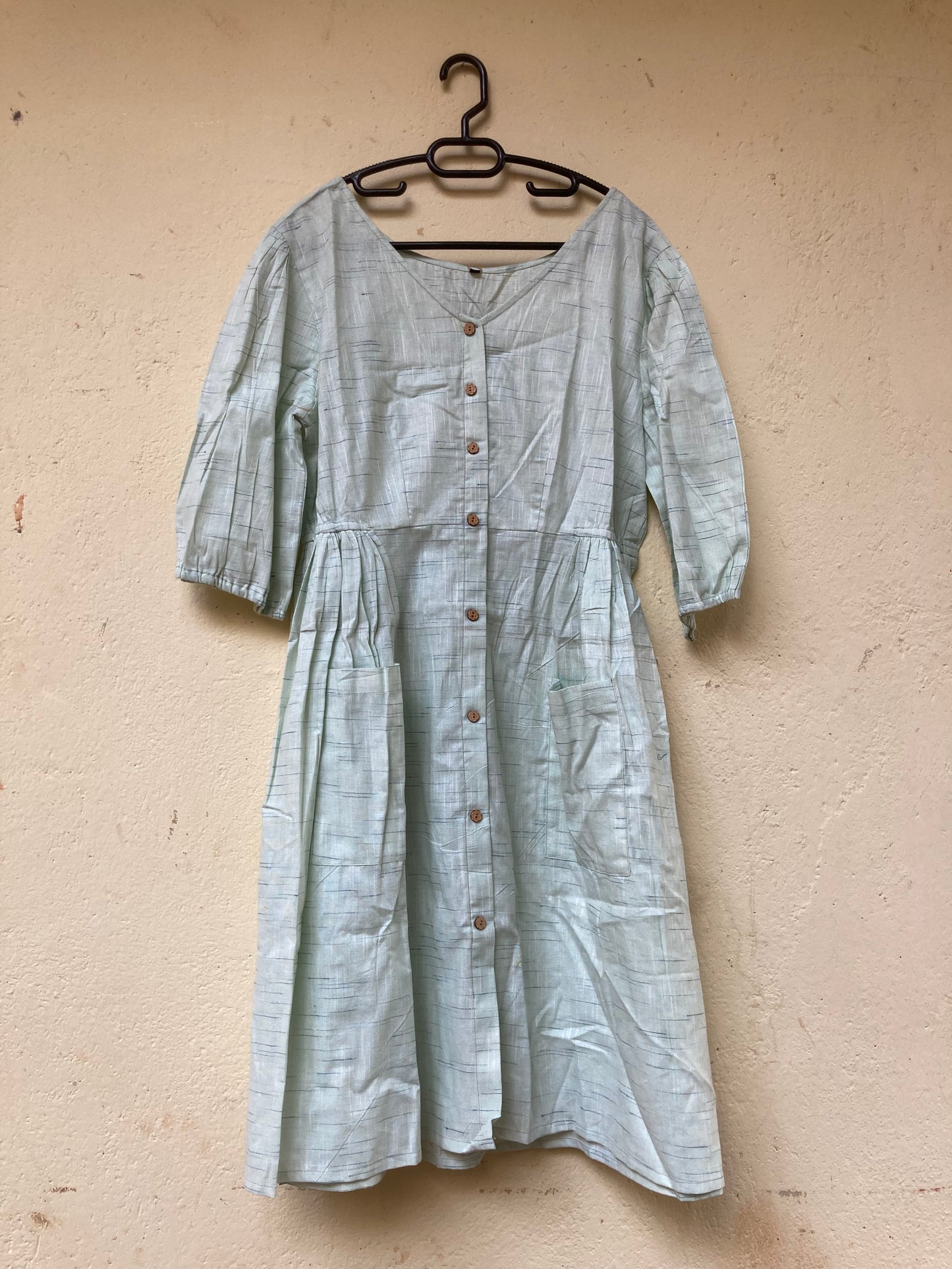 Pista Green short Ikkat Dress