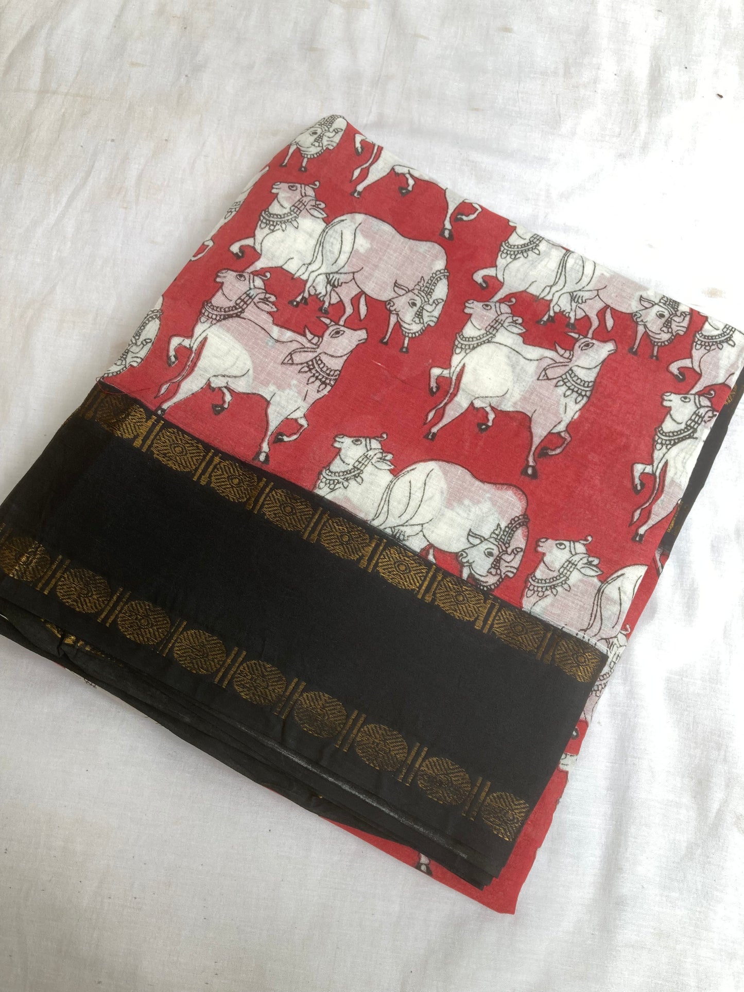 Red And Black Sungudi Saree