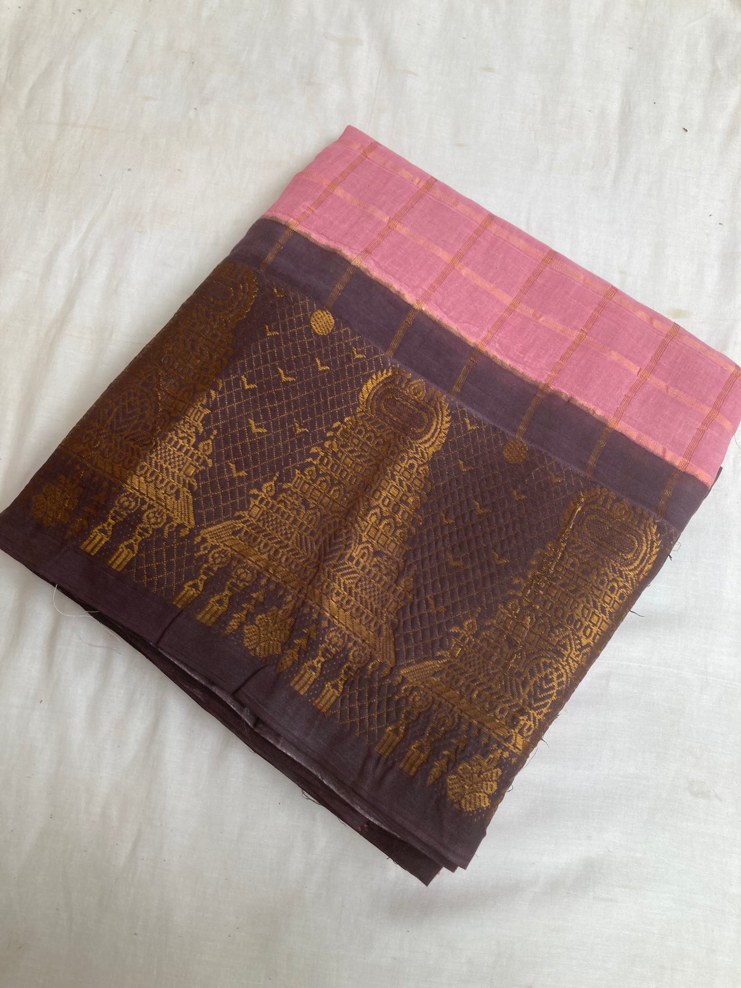 Baby Pink Sungudi Saree
