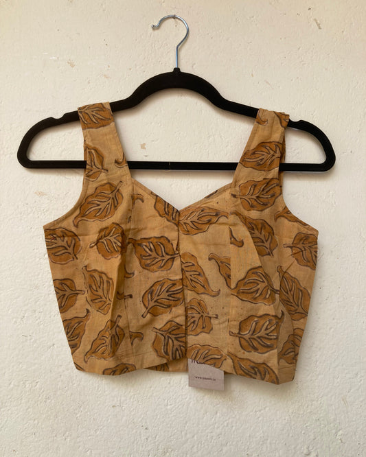 Mustered Block Printed Cotton Blouse