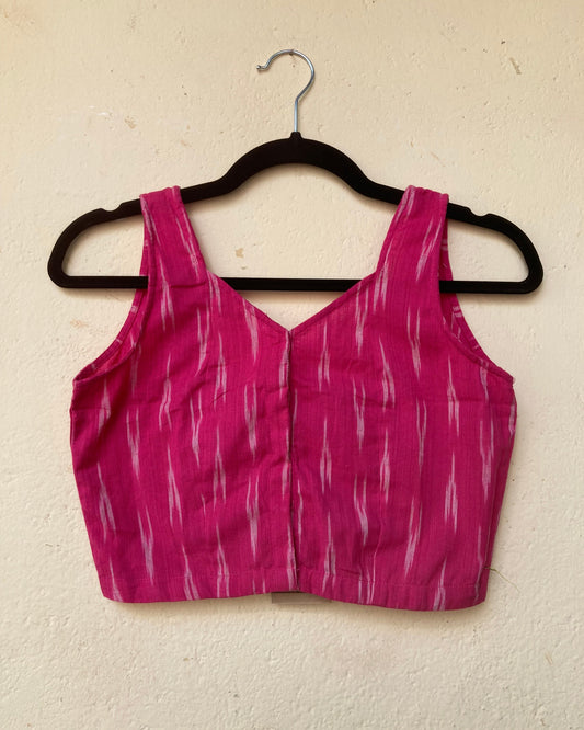 Dark Pink Ikkat Blouse