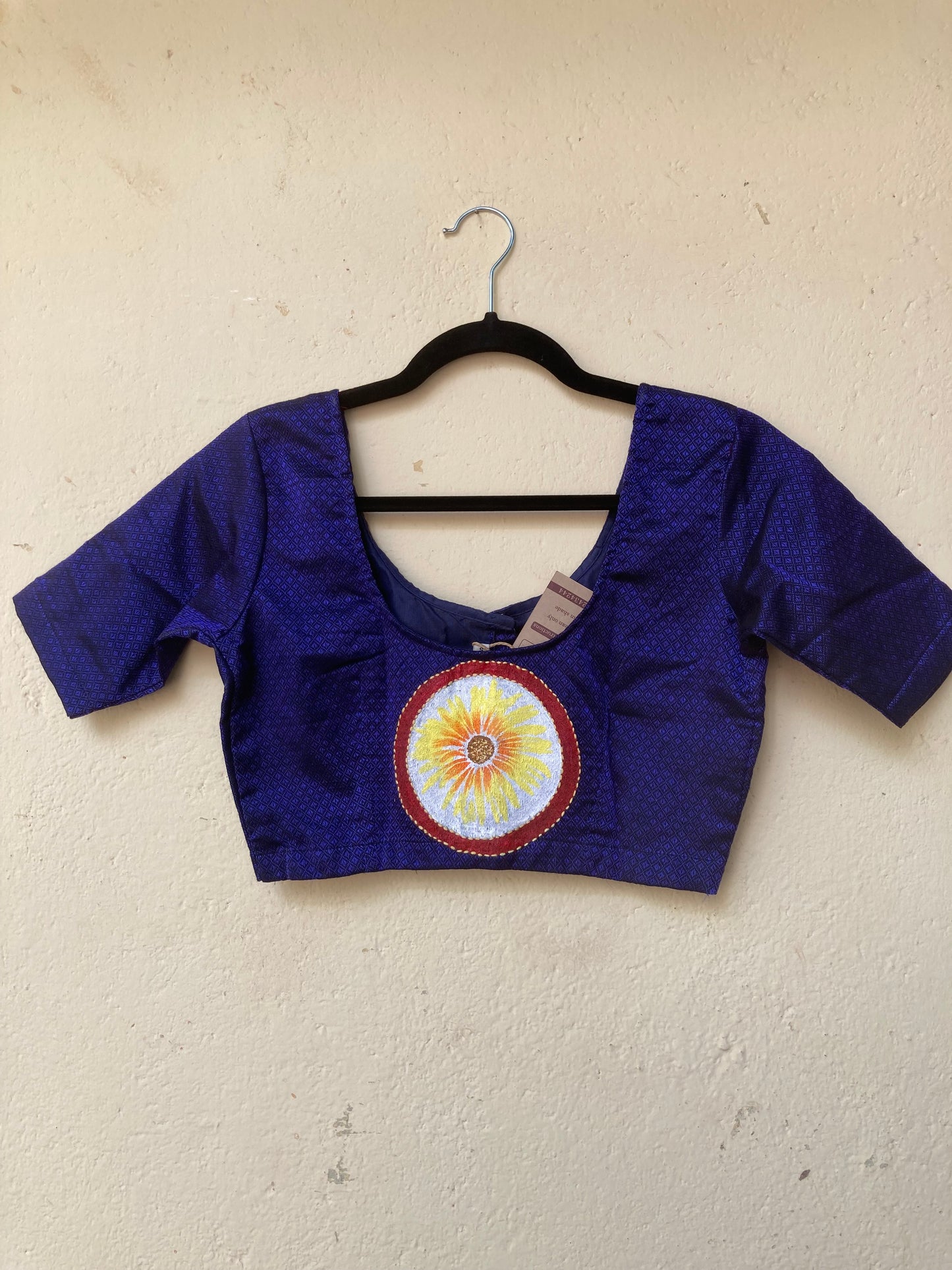 Dark Blue Hand Painted  Blouse
