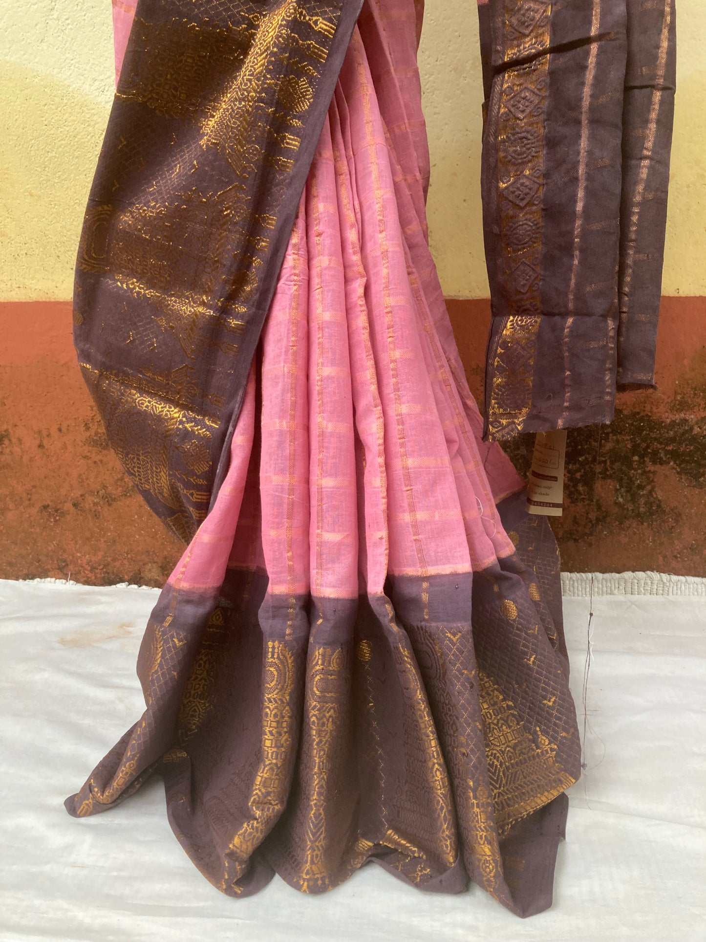 Baby Pink Sungudi Saree