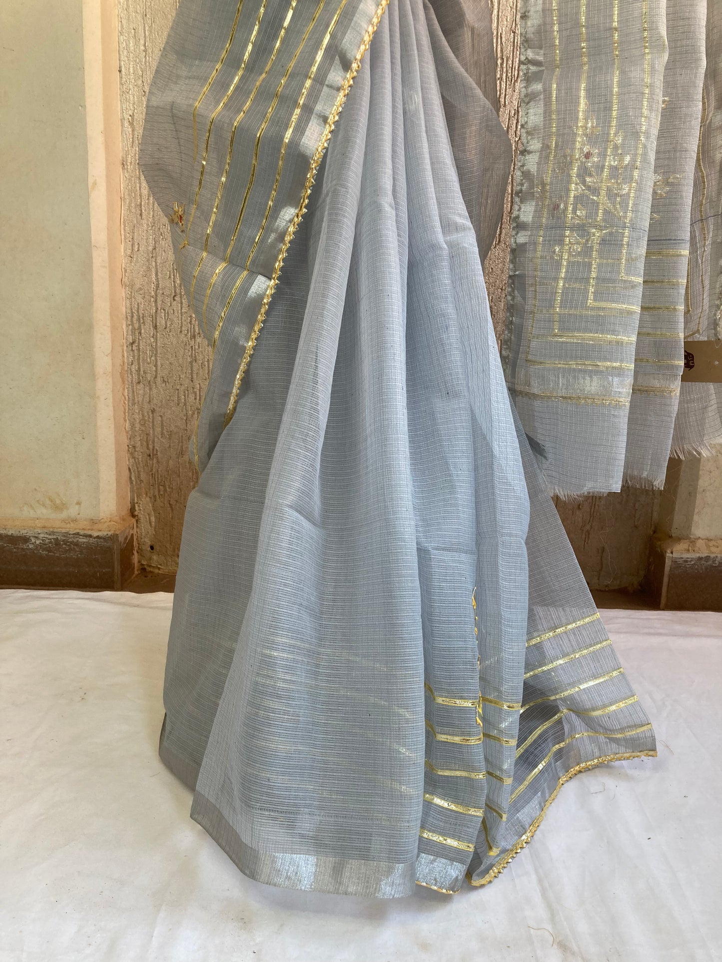 Cloud Gotapatti Kota Doria Saree