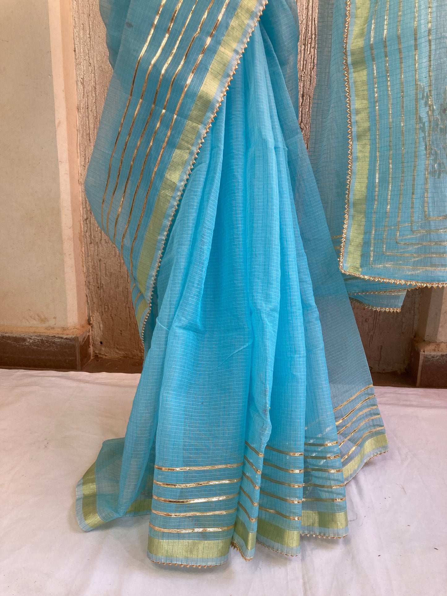Royal Blue Gotapatti Kota Doria Saree