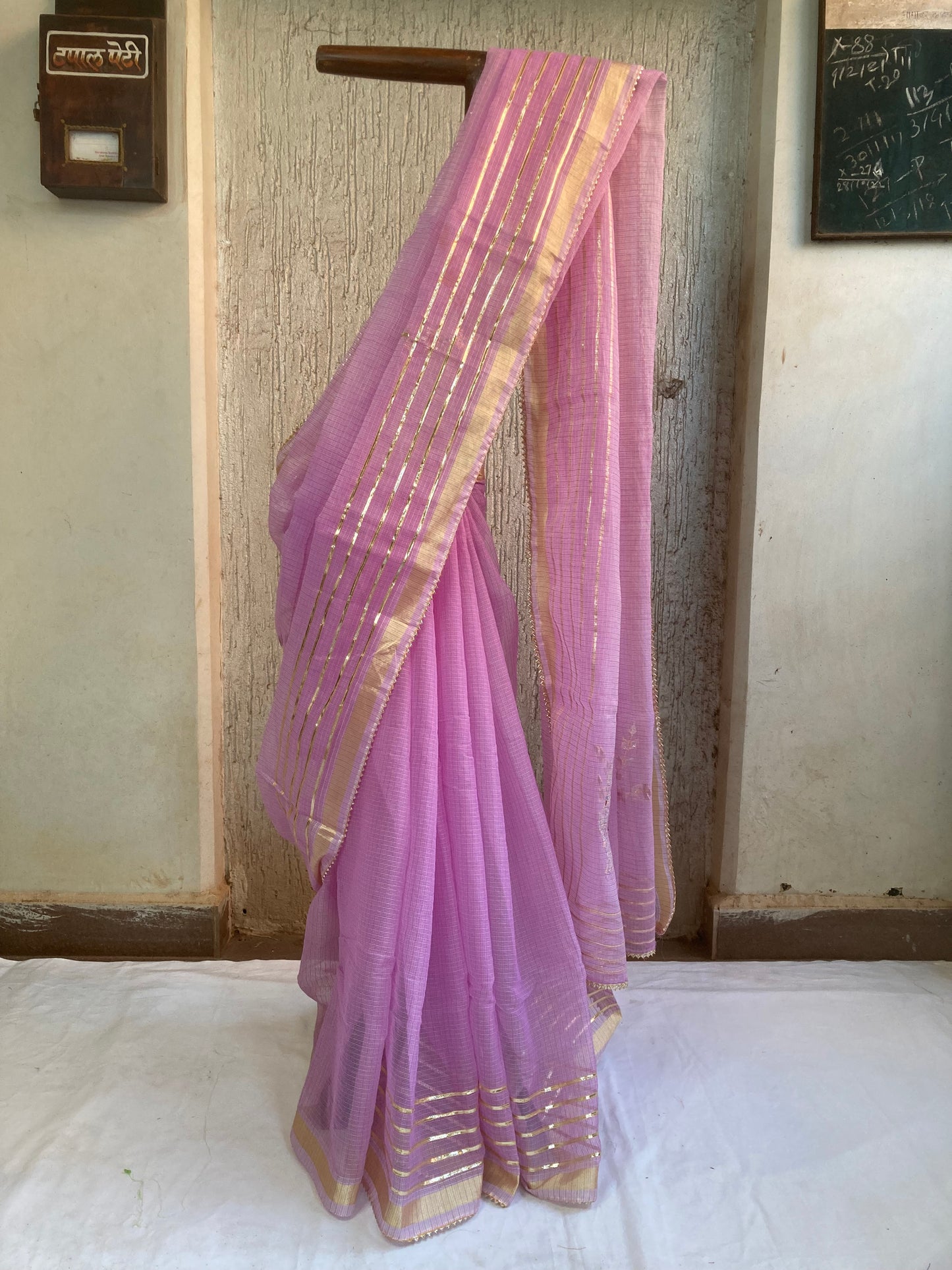 Orchid Gotapatti Kota Doria Saree