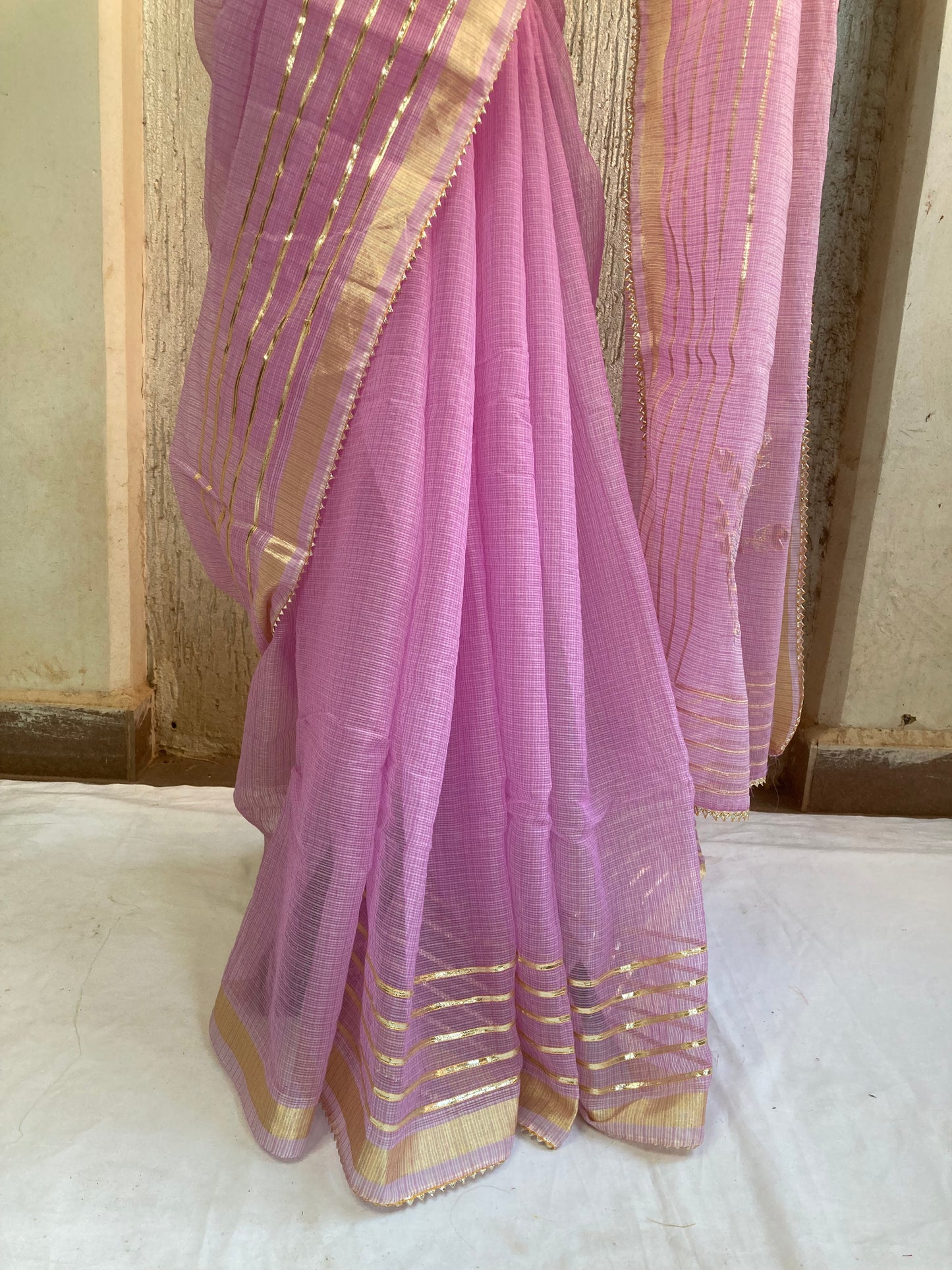 Orchid Gotapatti Kota Doria Saree