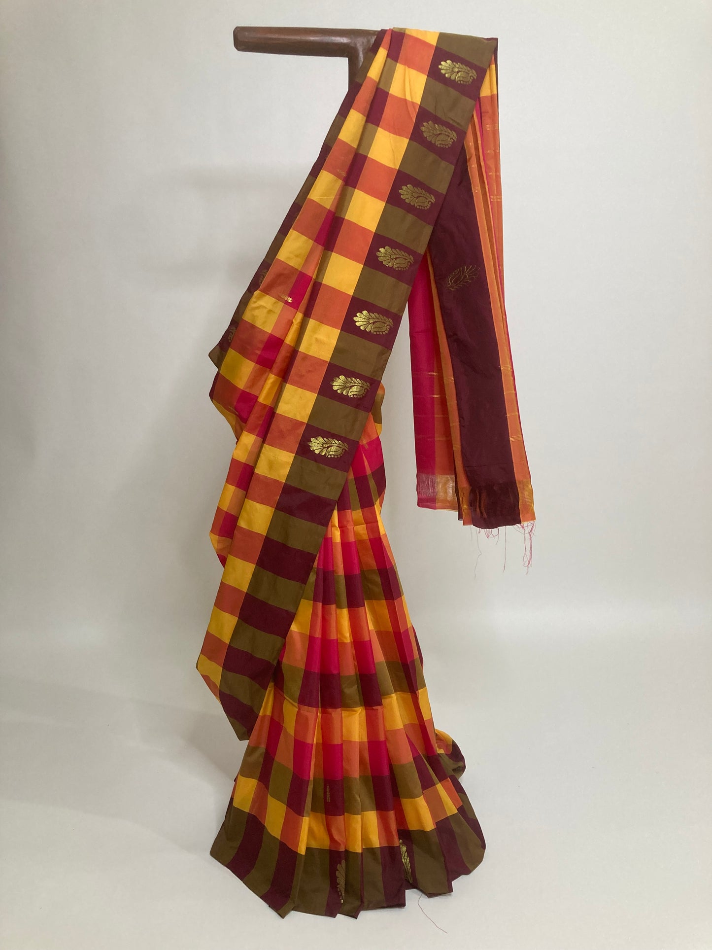 Tangerine Arni Silk Saree