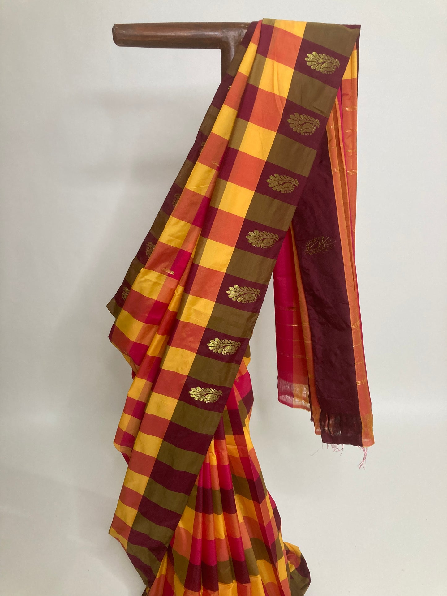 Tangerine Arni Silk Saree