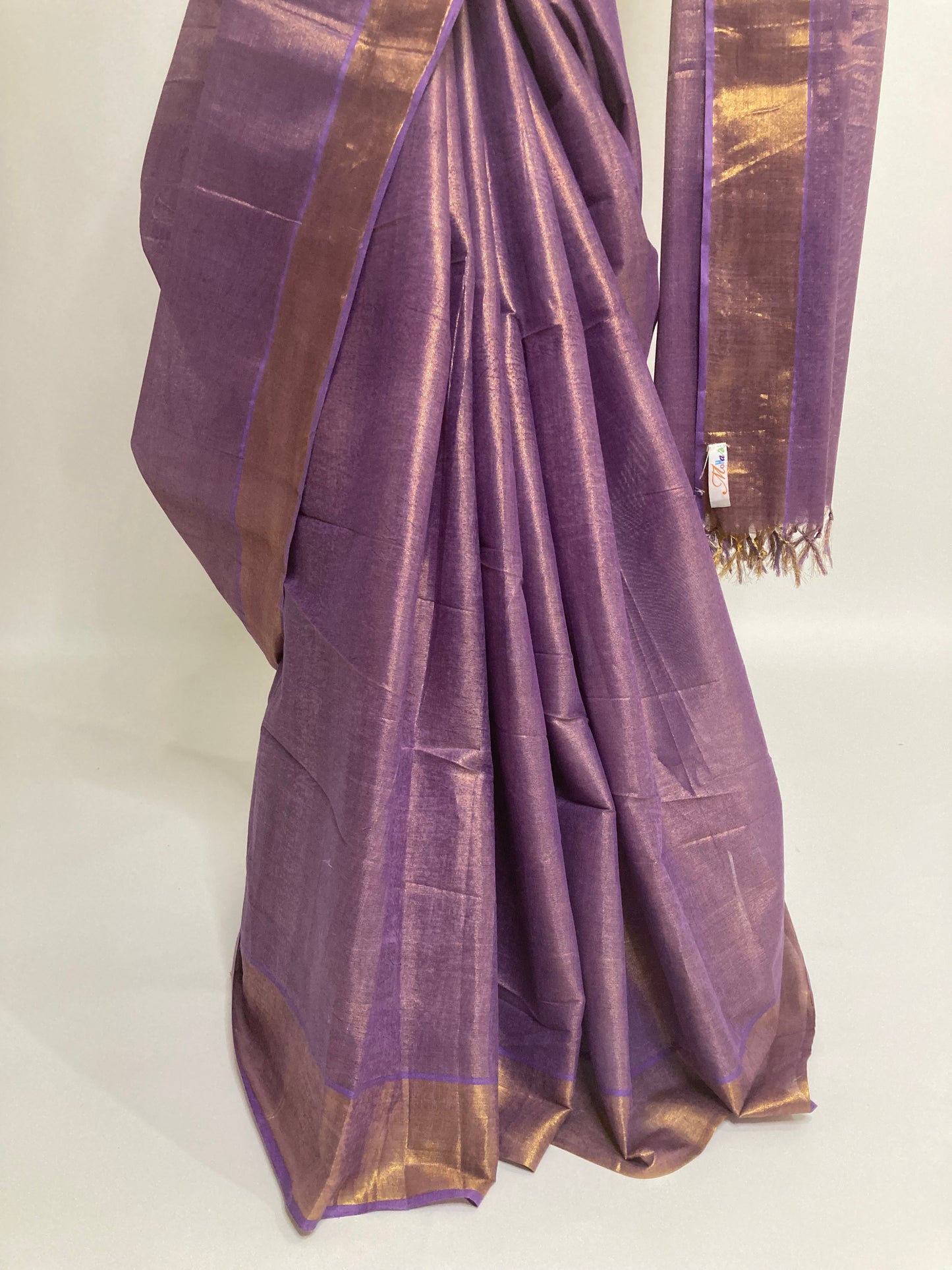 Lavender Magenta Tissue Cotton Saree
