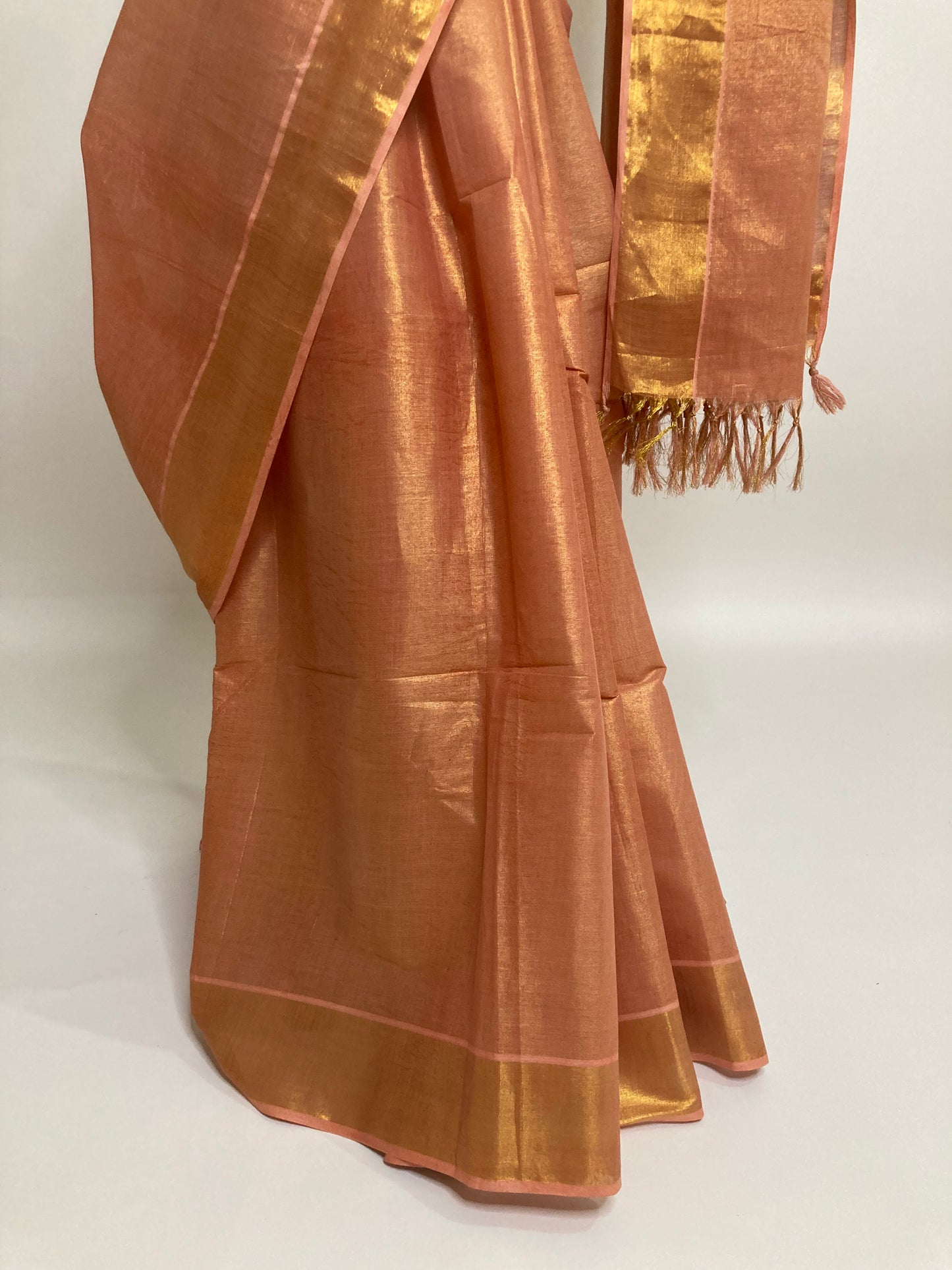 Gold Fish Tissue Cotton Saree