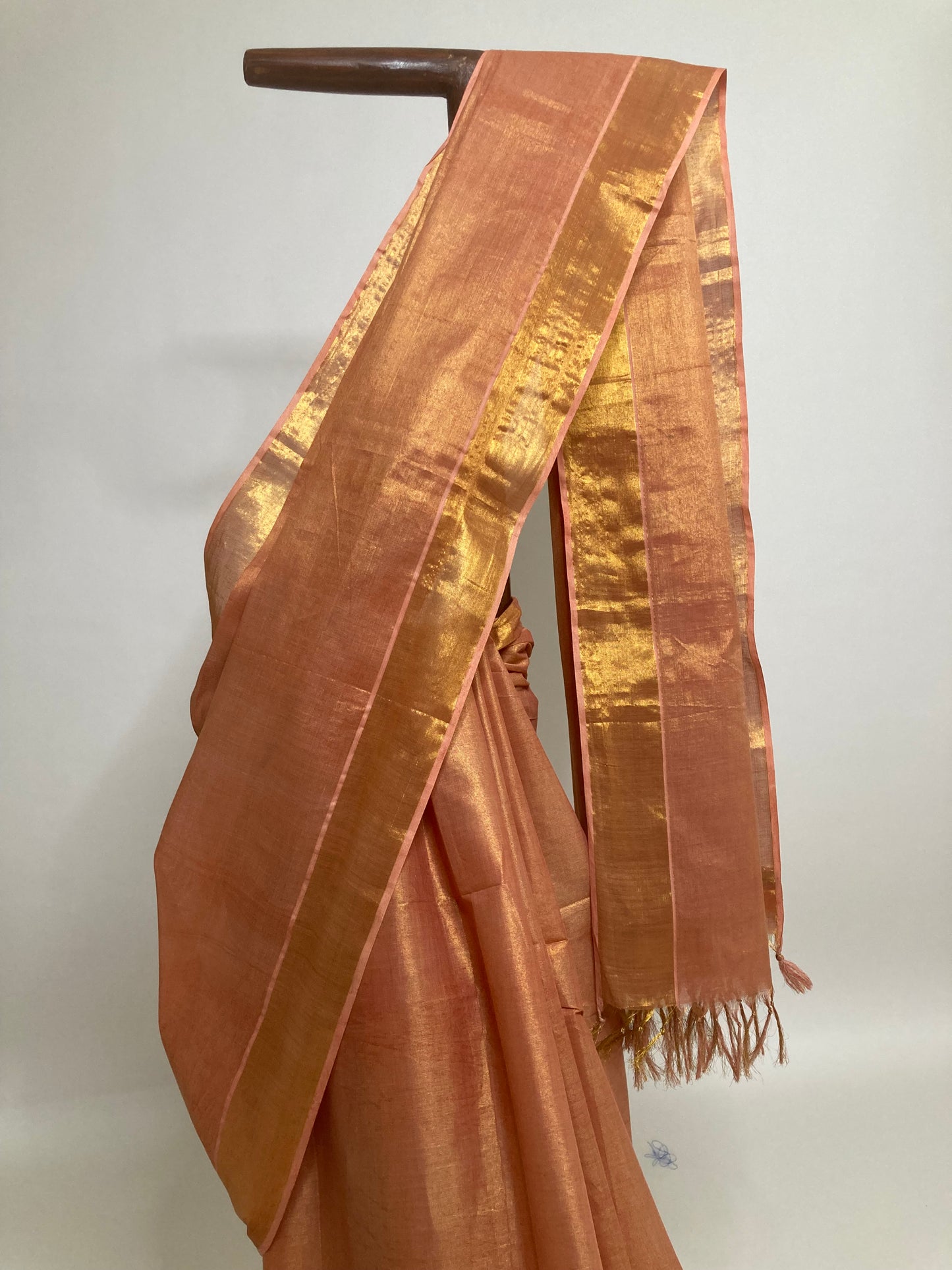 Gold Fish Tissue Cotton Saree