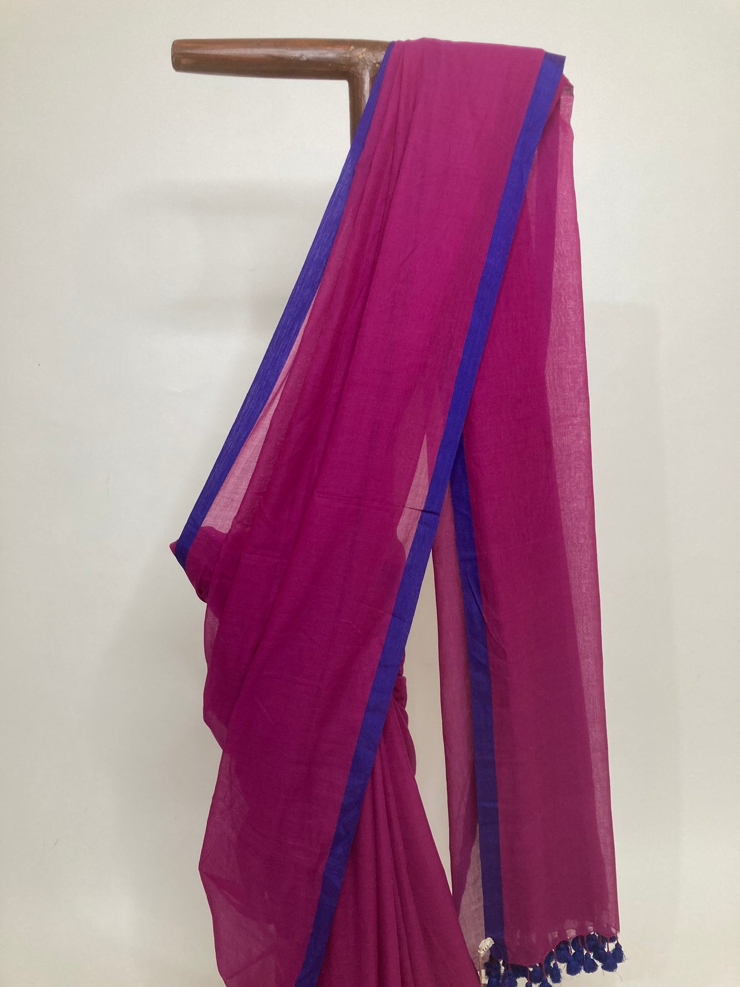 Hot Pink Mul Cotton Saree
