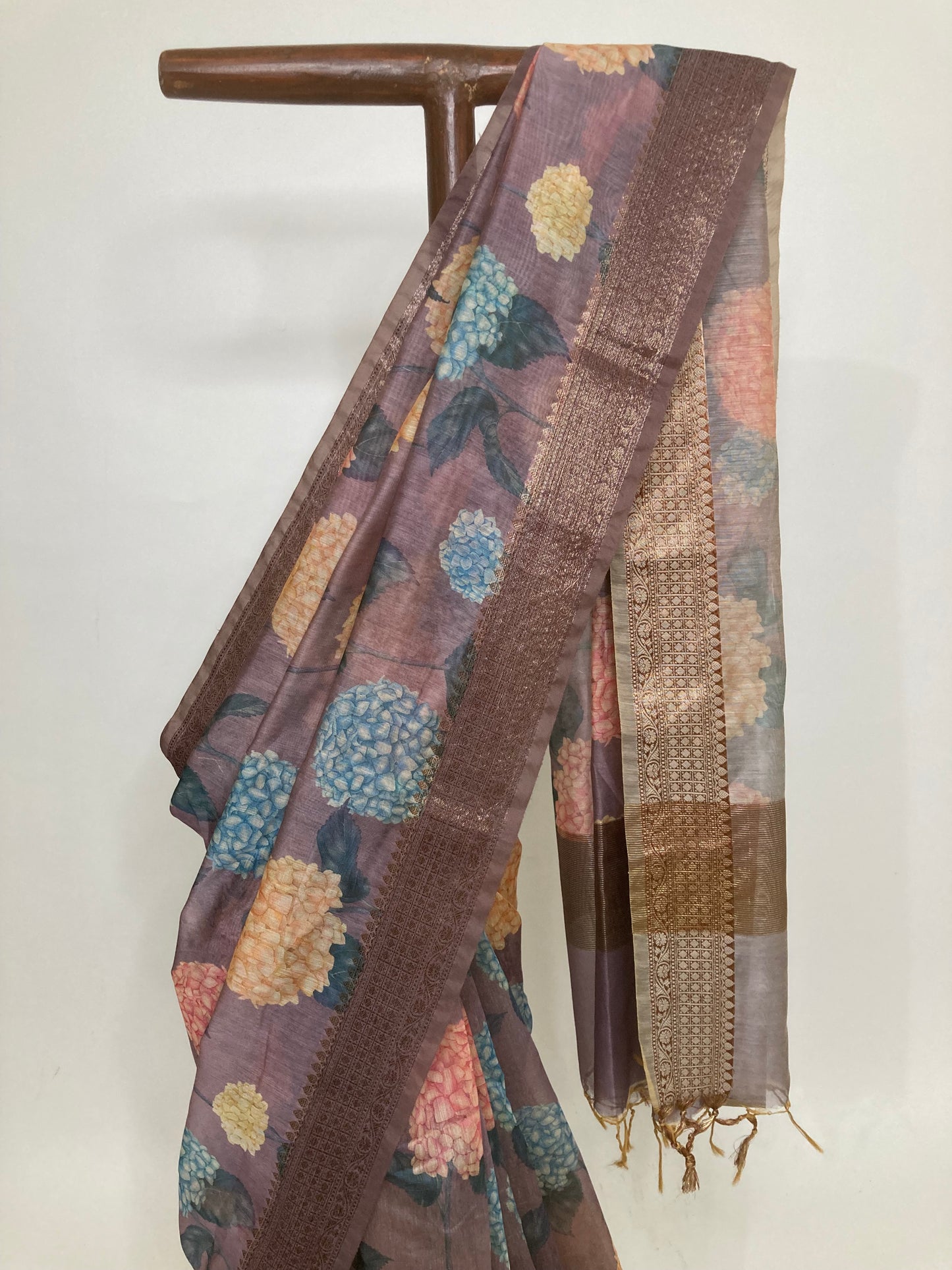 Twilight Lavender Digital Print Chanderi Saree
